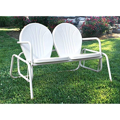 AmeriHOme Double Seat Glider - Outdoor Patio Swing Bench with Weather-Resistant Cushions for Garden, Backyard, Porch Relaxation