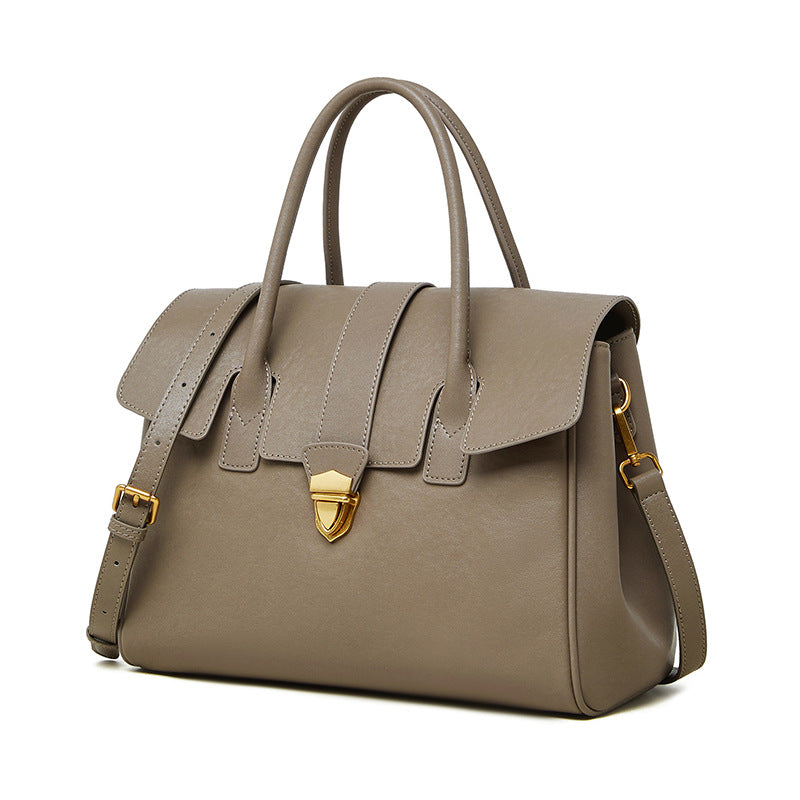 Stylish Leather Flap Work Bag for Women - Professional Office Tote with Multiple Pockets - Perfect for Business, Commuting & Travel