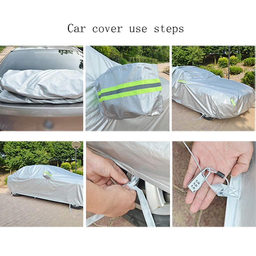 DUWEN All-Weather Waterproof Car Cover for Dodge Challenger - Outdoor Breathable Sunscreen UV Protection Windshield Dust Cover - Black - Perfect for Garage Parking & Outdoor Vehicle Protection
