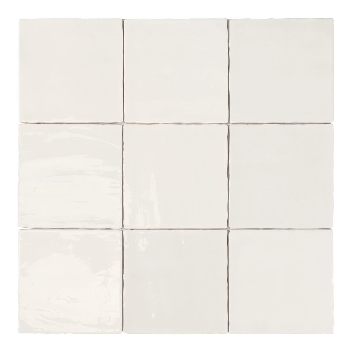 Nostalgia Ceramic Tile - White Glossy 6x6 Inch Square Wall & Floor Tile - Perfect for Kitchen Backsplash, Bathroom, and Fireplace Decor
