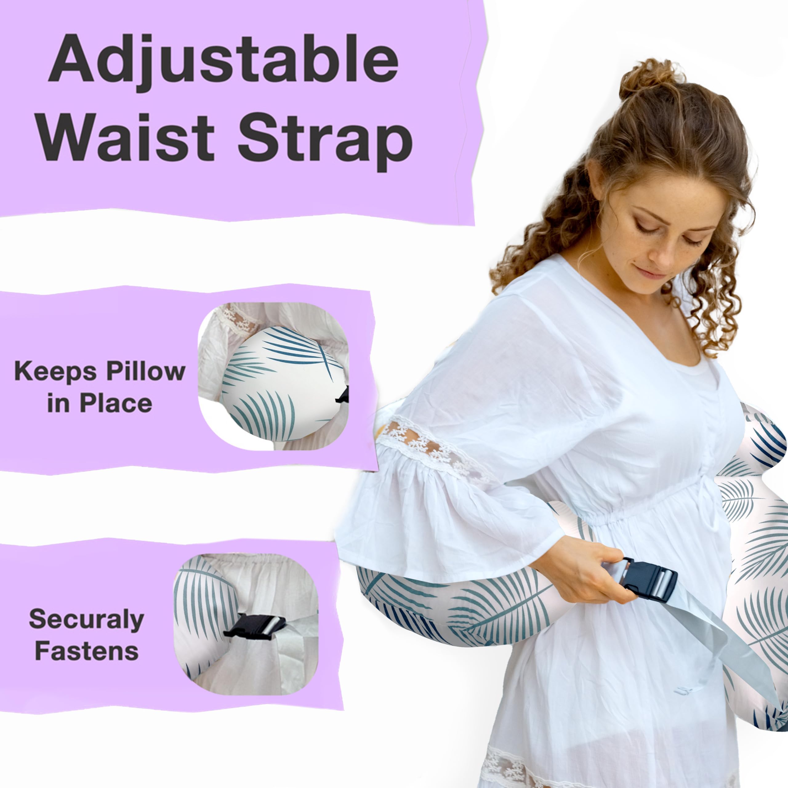 PILLANI Nursing Pillow for Breastfeeding - Adjustable Waist Strap & Removable Cotton Cover - Essential Baby Feeding Support for Newborns & Moms - Perfect for Breastfeeding, Bottle Feeding, and Tummy Time