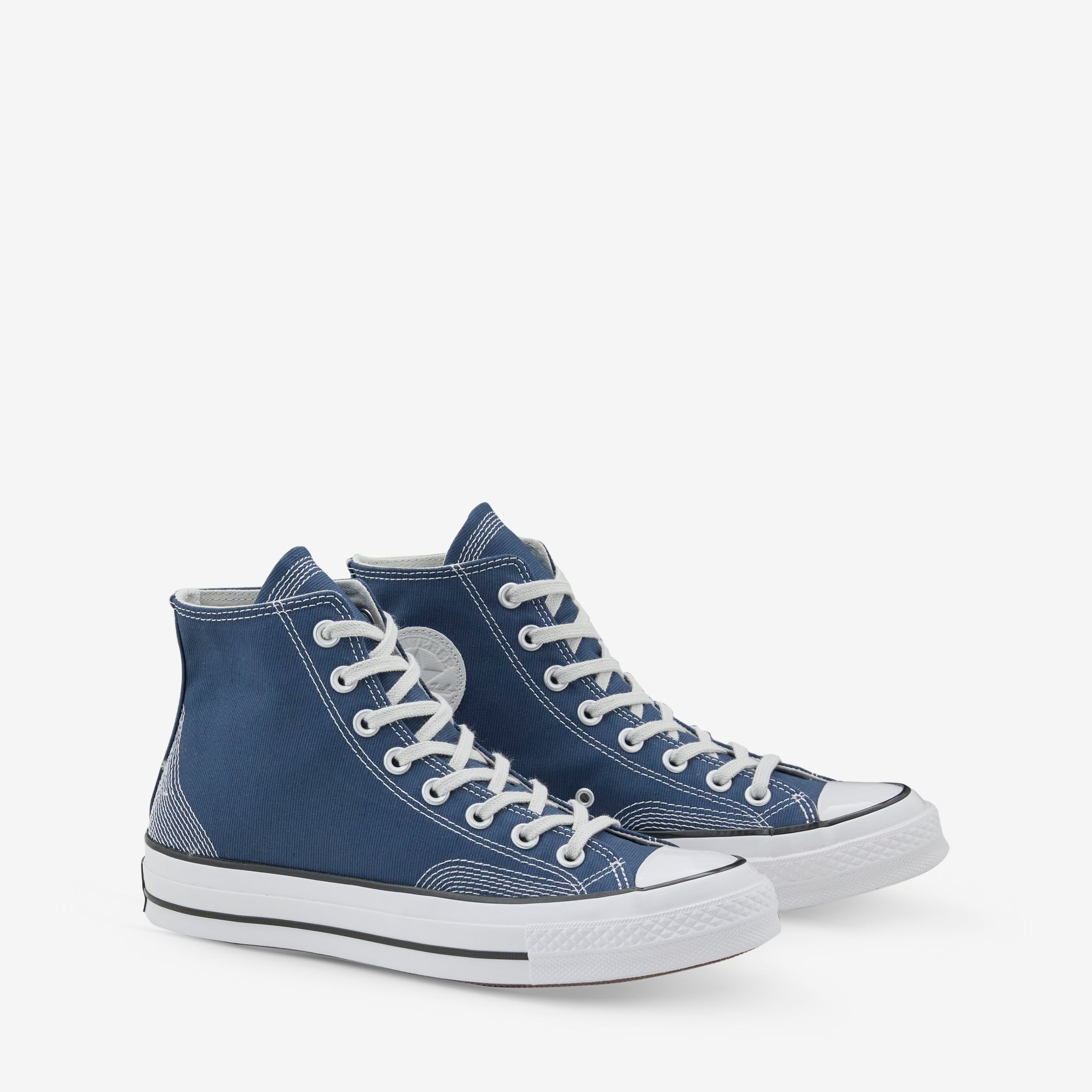 Chuck '70 Multi Stitch Navy Sneakers | Fossilized Canvas High Top Shoes for Men & Women | Casual Wear, Street Style & Vintage Fashion