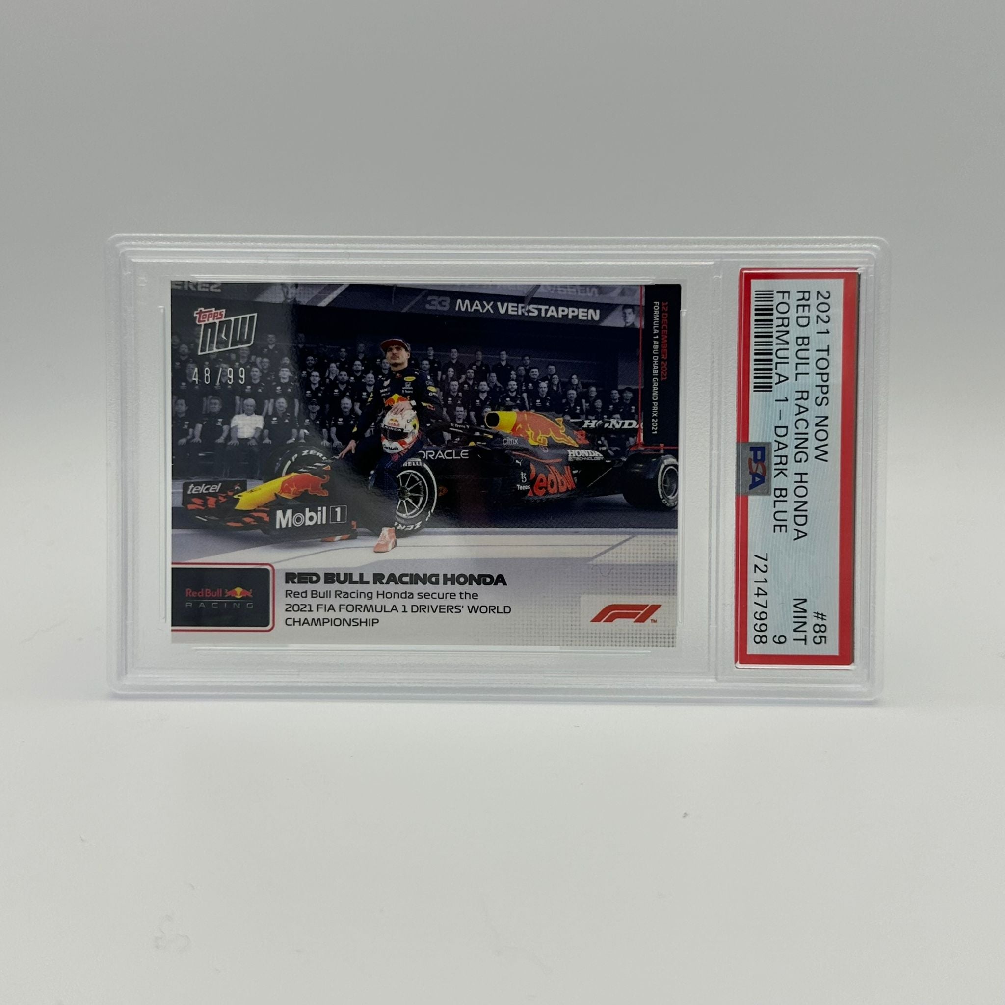 PSA 9 48/99 Red Bull Racing Honda F1 2021 Drivers' World Championship #85 - Rare Collectible Trading Card for Motorsport Fans & Memorabilia Enthusiasts