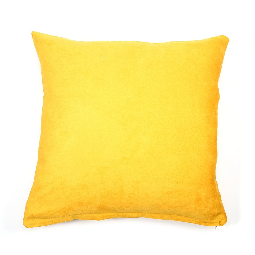 Solid Color Cotton Canvas Pillow Cover - Decorative Throw Pillow Case for Sofa, Bed, Couch & Car Seat - Home Decor Accent in Yellow - Perfect for Living Room, Bedroom & Vehicle Interior Styling