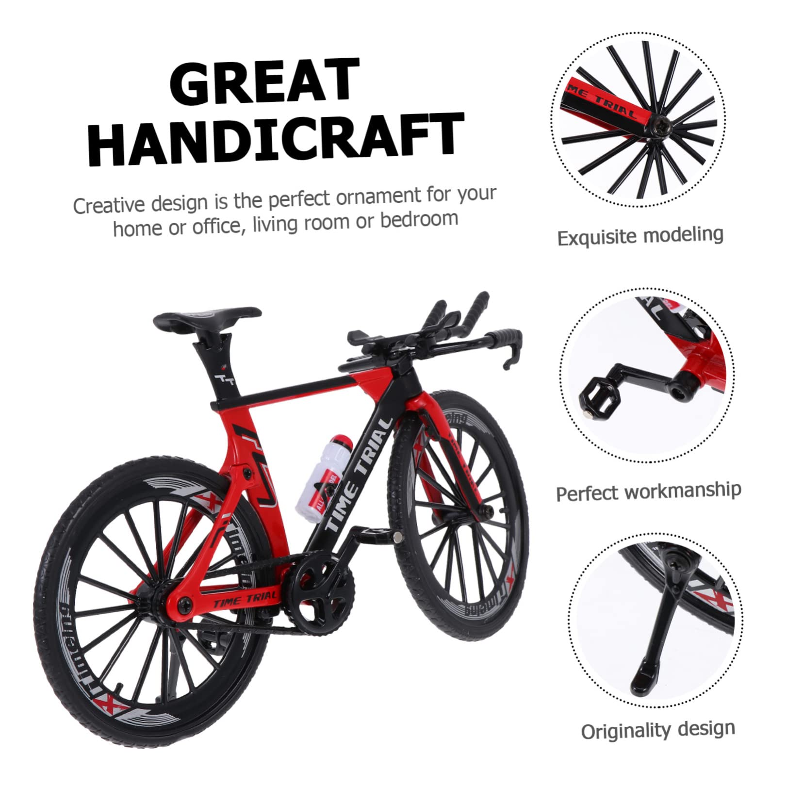 Mini Bike Model Toy - Cabilock Alloy Bicycle Statue for Home Decor