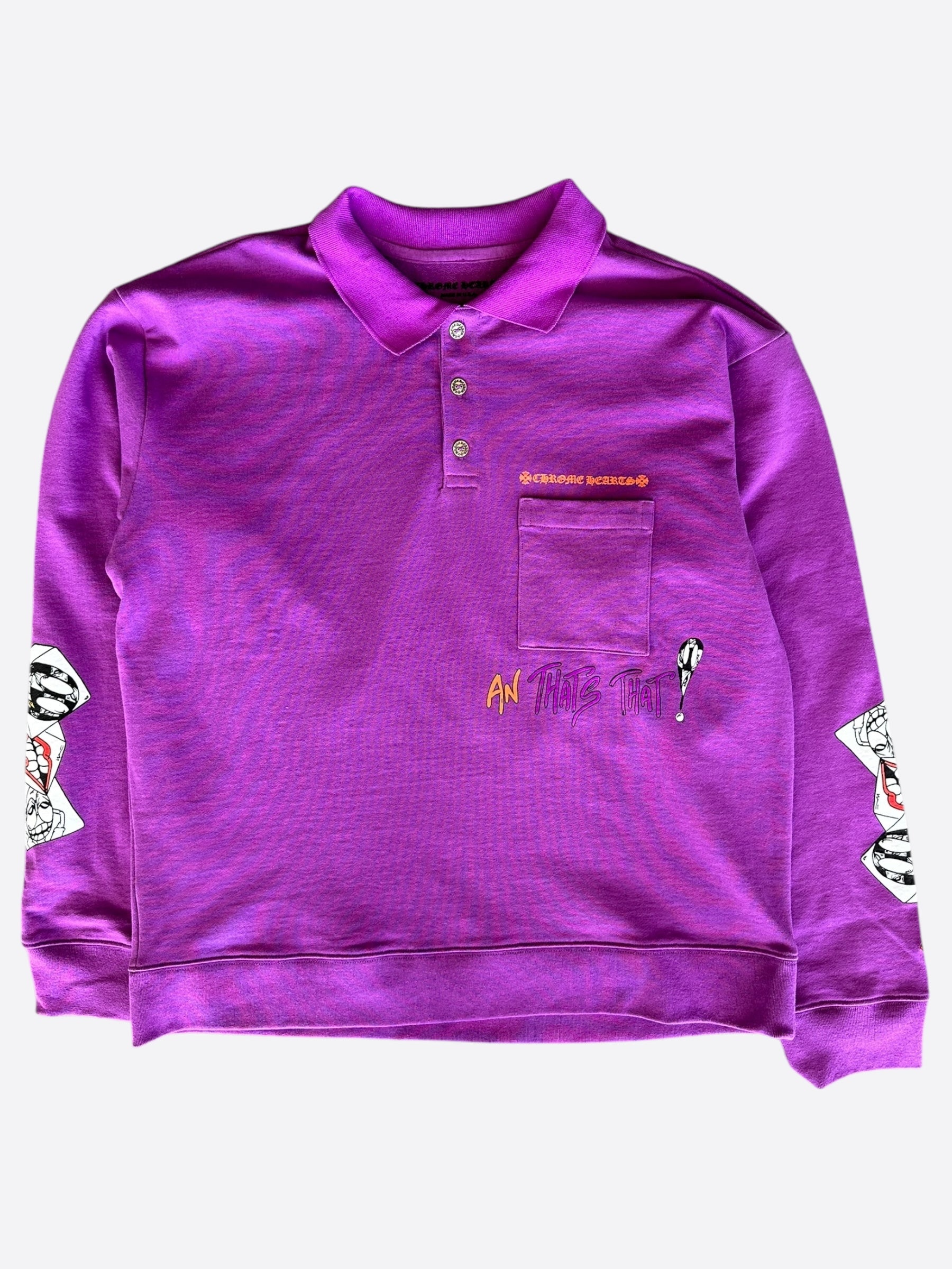 Chrome Hearts Matty Boy Purple More Not Less Polo Sweater for Men - Luxury Streetwear Fashion for Casual & Party Wear