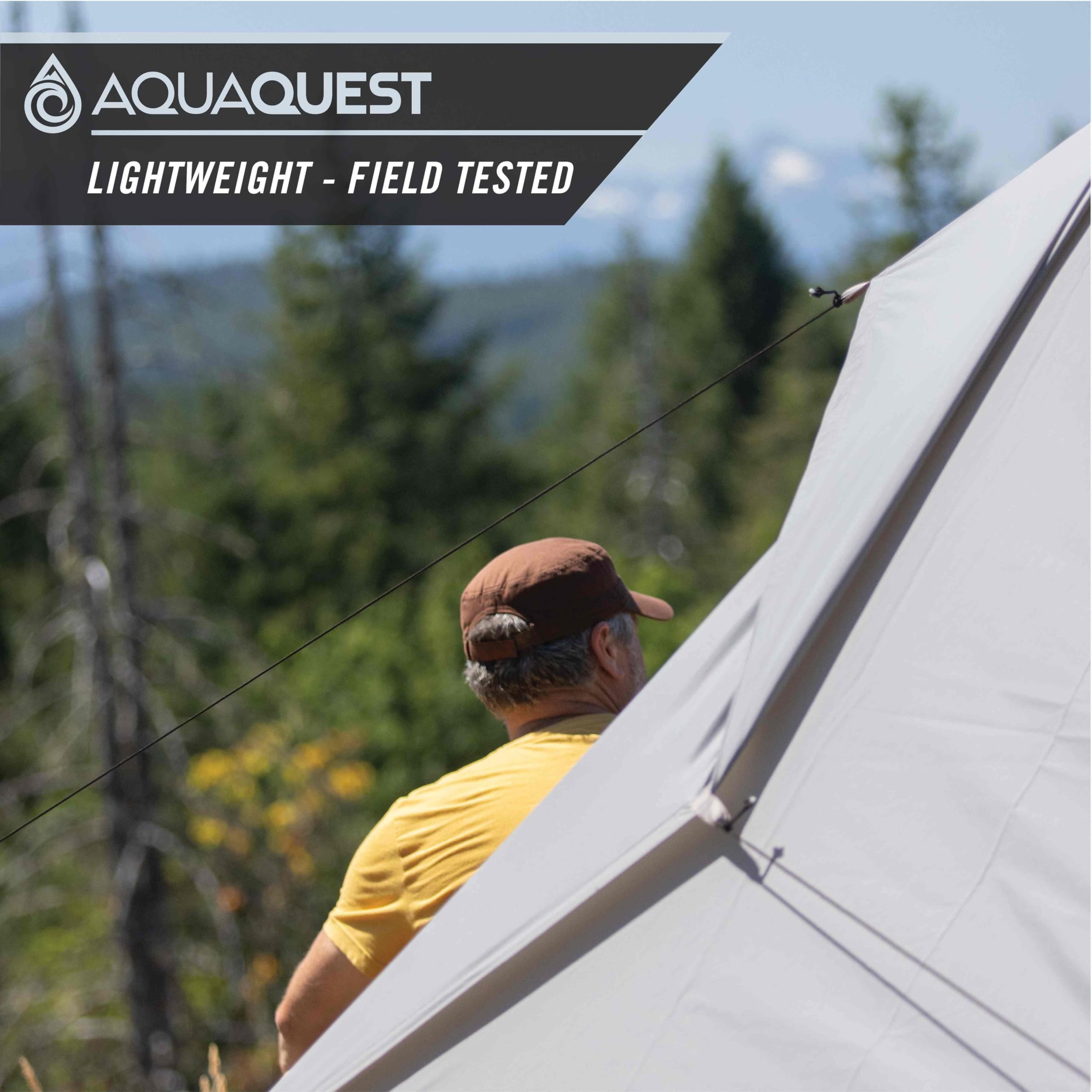 **AquaQuest Safari Camping Tarp - Lightweight & Durable Waterproof Rain Fly for Hiking, Backpacking, Hammock - Perfect for Outdoor Adventures, Emergency Shelter & Rain Protection**
