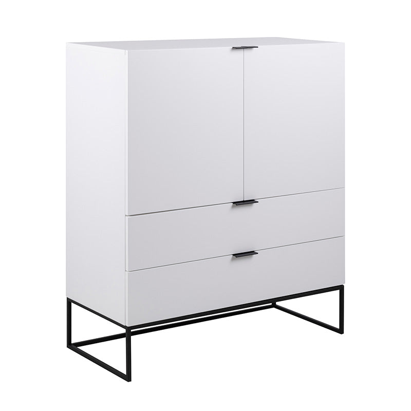 SVANA 100cm Tall White Sideboard Cabinet - Modern Storage Solution for Living Room, Dining Room & Entryway