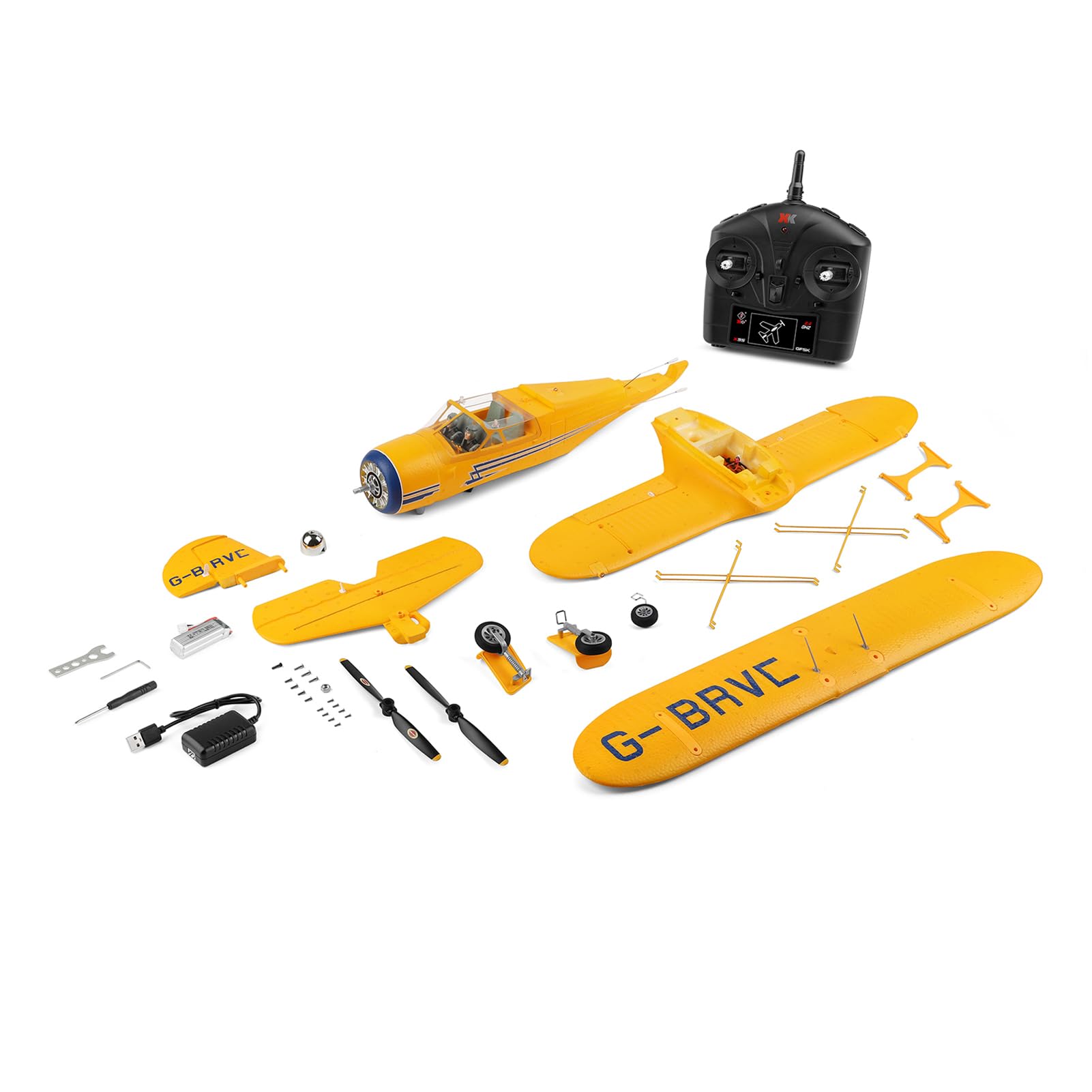 GoolRC XK A300 4CH Brushless RC Airplane - 2.4GHz Remote Control Aircraft with 3D/6G Flight Modes, Easy to Fly for Beginners & Adults, Durable Yellow Fighter Plane | Perfect for Outdoor Flying, Aerial Photography & RC Hobby Training
