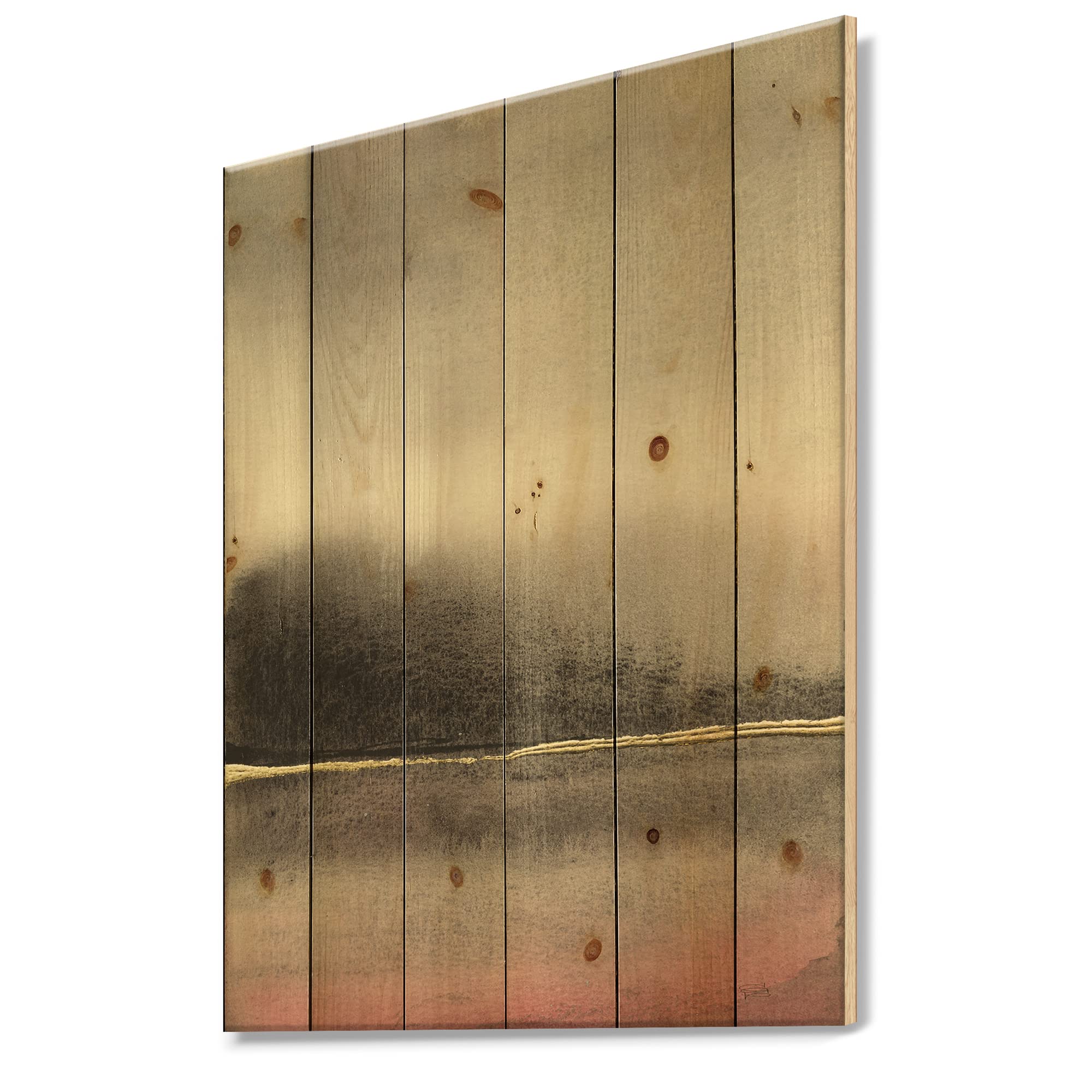 Shabby Chic Pink Wood Wall Decor - Large Abstract Wall Art Panel Printed on Natural Pine Wood - Perfect for Farmhouse, Boho & Vintage Home Decor