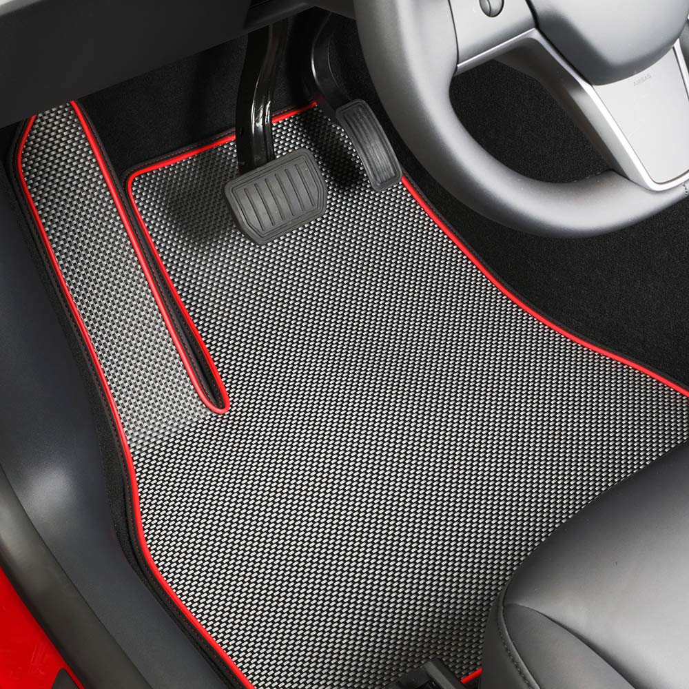 Premium All-Weather 5-Seat Floor Mats for 2022 Tesla Model Y (Long Range) - Waterproof, Lightweight & Odorless Car Floor Liners - 8pc Set - Made in USA - Perfect for Daily Commute, Road Trips & Extreme Weather Protection