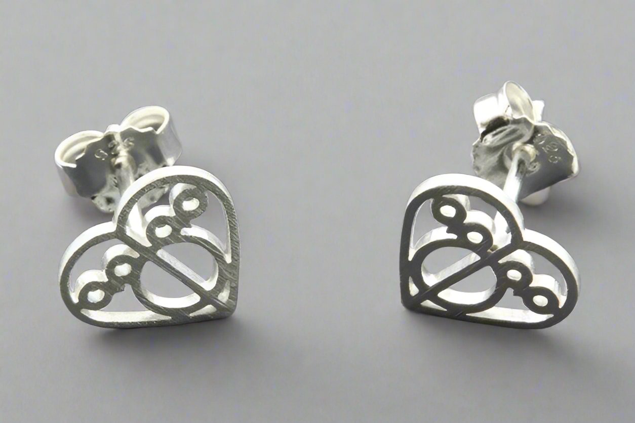 Double Owl Heart Stud Earrings - Sterling Silver 925 Hypoallergenic Jewelry for Women - Perfect for Valentine's Day Gifts & Everyday Wear
