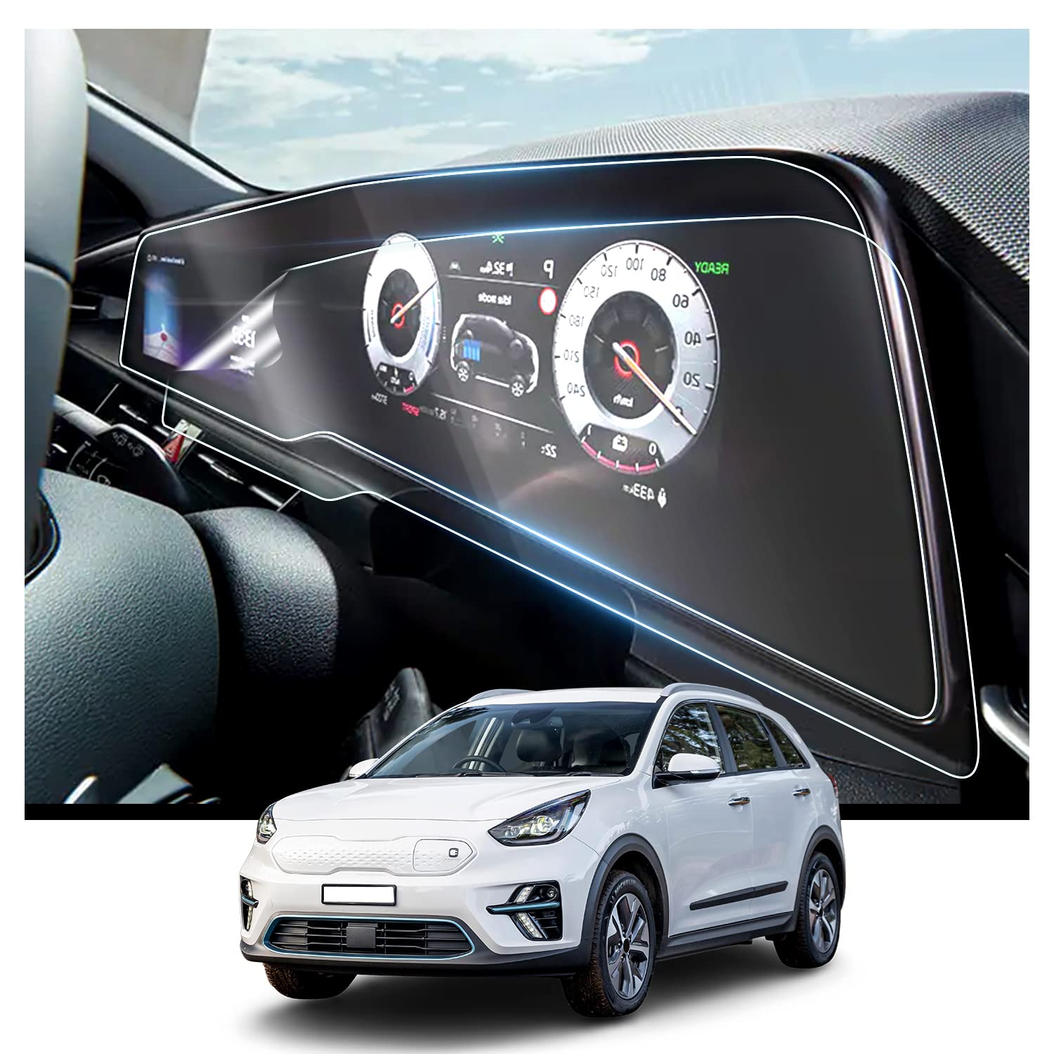 RUIYA Compatible with Kia Niro EV Hybrid 2022 2023 2024 Navigation Screen Protector | Nano Material GPS Touchscreen Protector | Anti-Scratch & Anti-Fingerprint | Perfect for Kia Niro & Sorento Accessories | Ideal for Daily Driving & Road Trips
