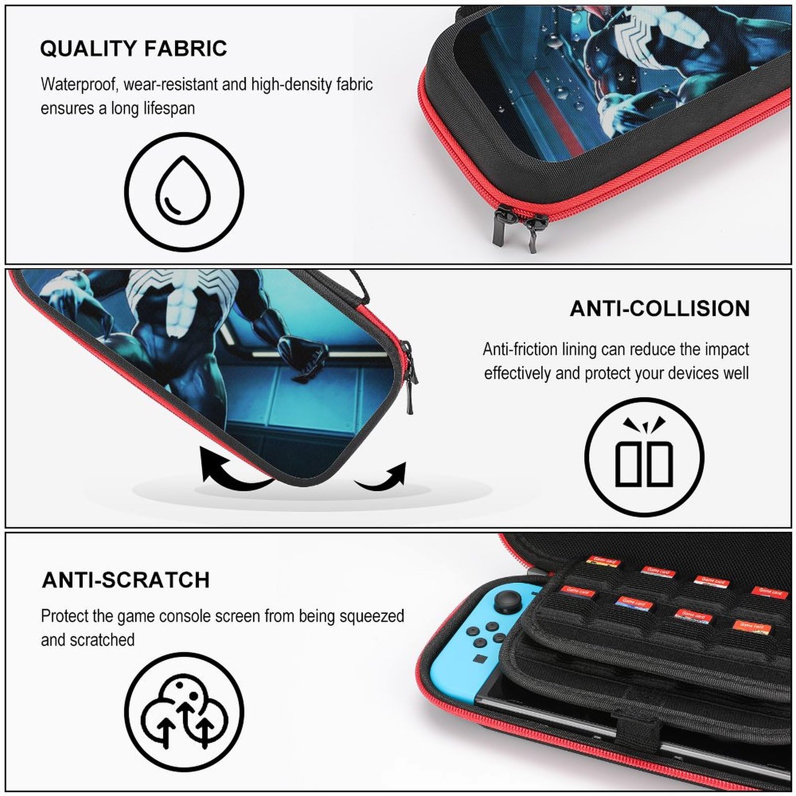 Bopanku Protective Travel Carrying Case for Nintendo Switch & Switch OLED - Durable Hard Shell Storage for Console, Joy-Cons & Accessories | Perfect for Gaming On-The-Go, Travel & Daily Commute