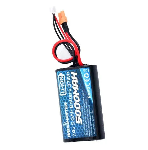 RadioMaster 2S Li-ion Battery 7.4V 5000mAh with XT30 Connector - Compatible with TX16S Radio Transmitter & Remote Controller - Perfect for RC Drones, FPV Racing, and Long-Duration Flight Sessions
