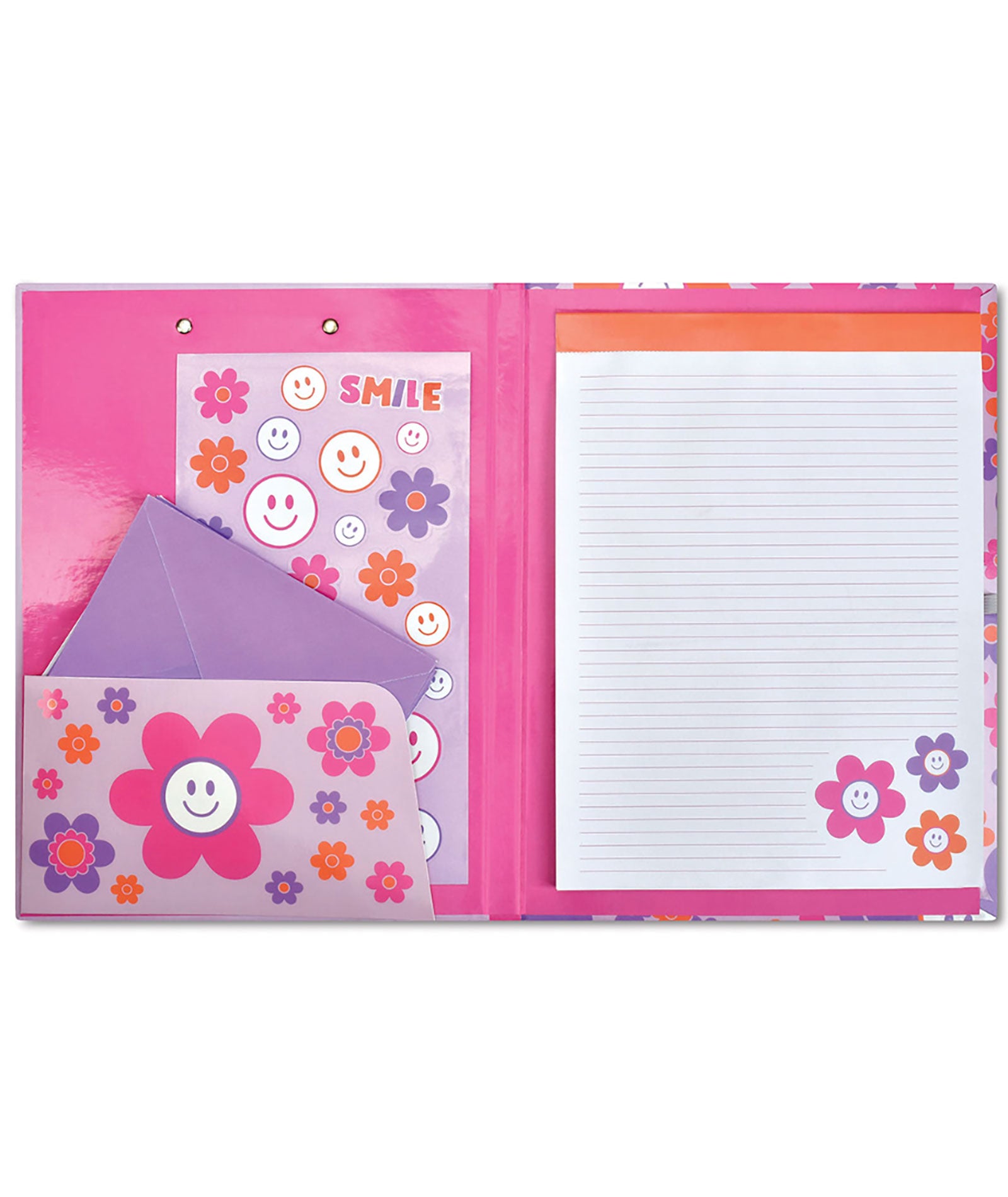 iScream Groovy Smiles Clipboard - Colorful Aesthetic School & Office Supplies for Teachers, Students & Work - Perfect for Note Taking, Organizing Papers & Classroom Decor
