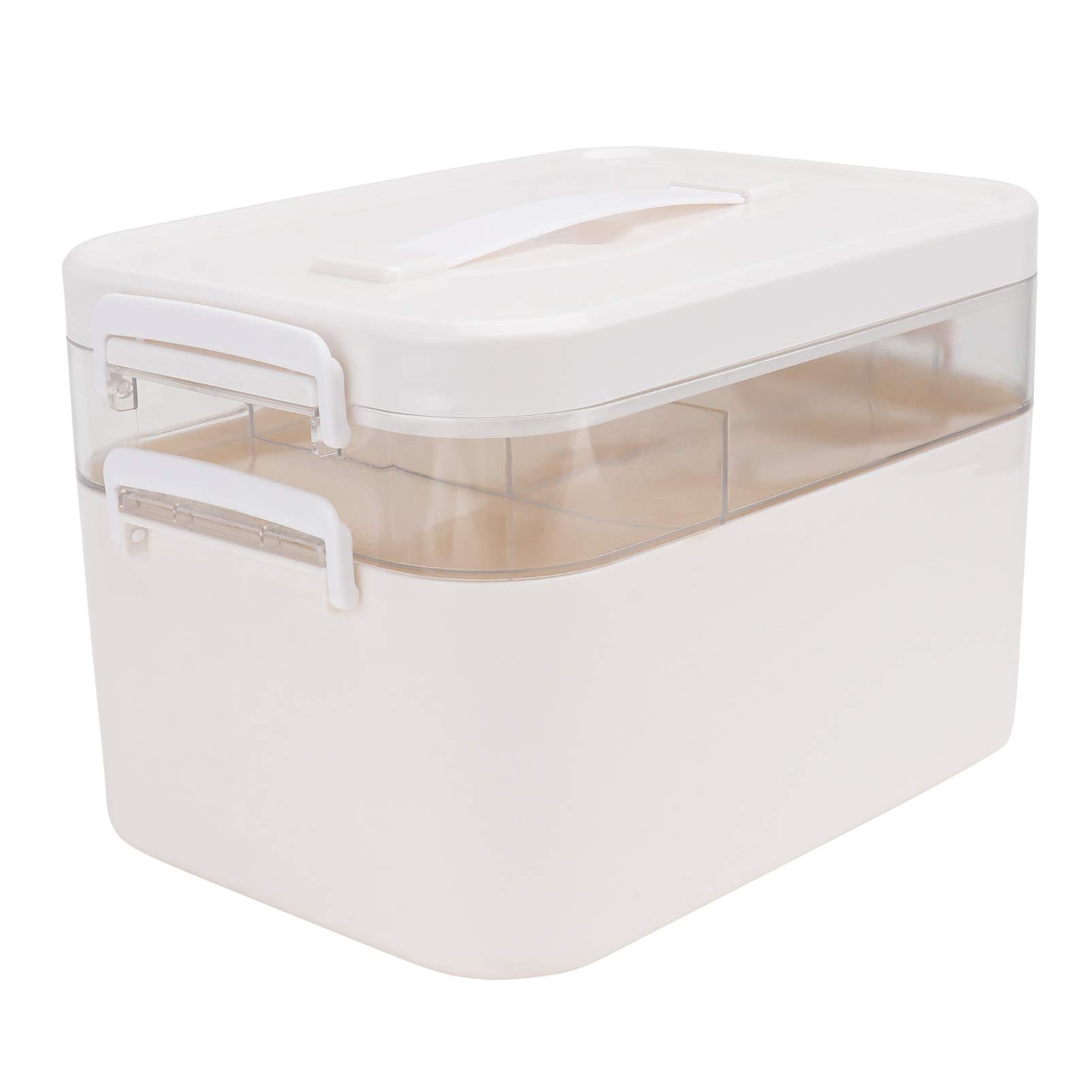 1pc Portable Double Box Medical Case - Durable Medicine Storage Organizer for Travel, Home, and Emergency First Aid Kits
