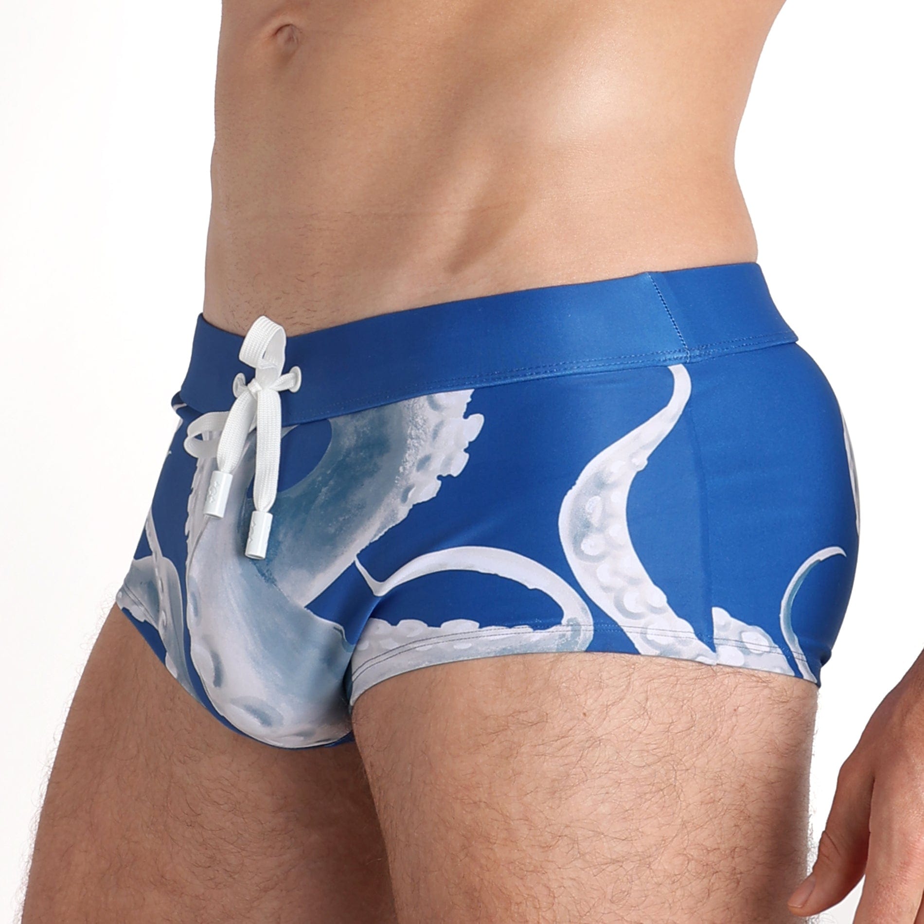 Men's Blue Octopus Tentacle Swim Trunks - Quick Dry Beach Shorts for Swimming, Surfing & Summer Vacations
