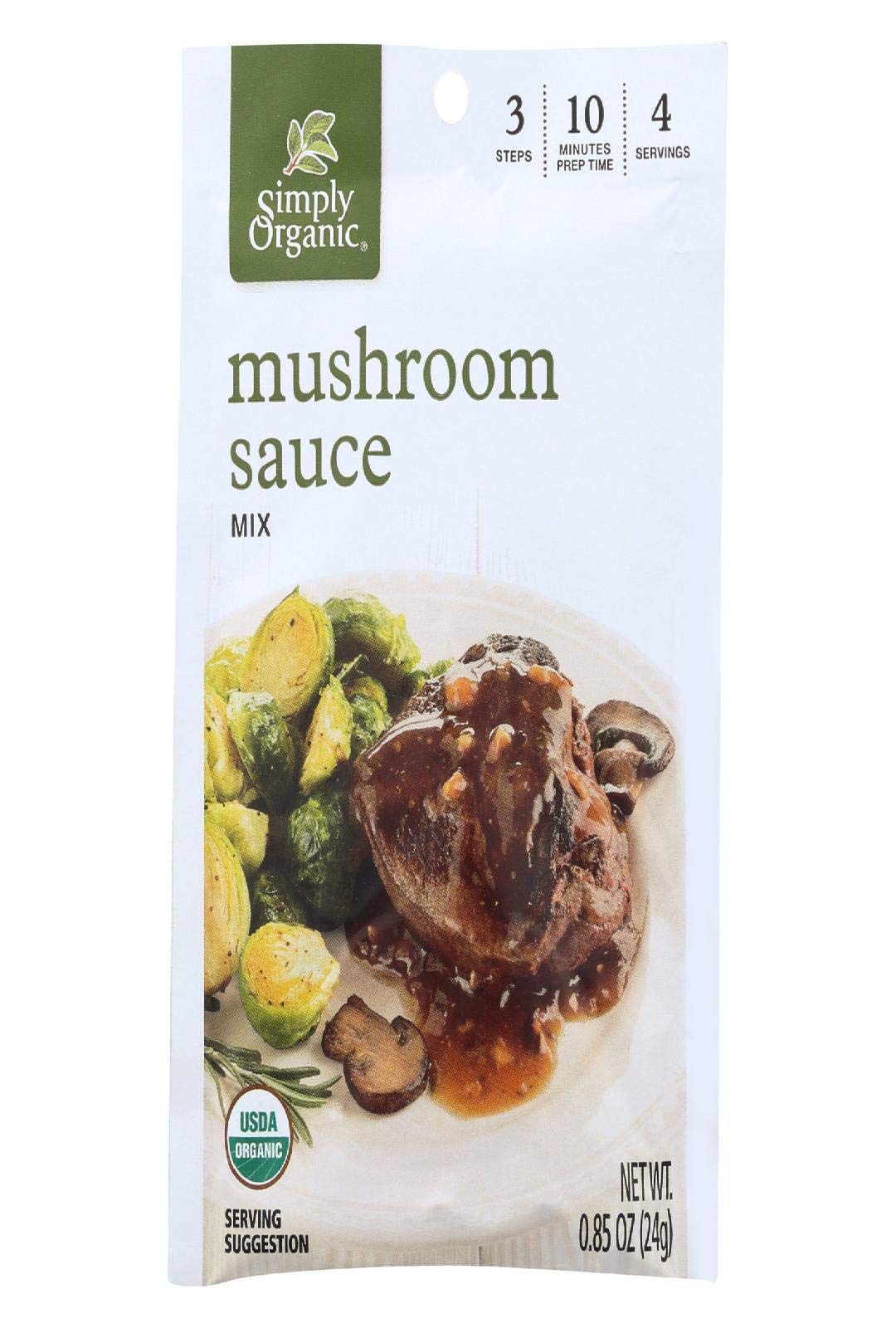 Organic Mushroom Sauce Mix - USDA Certified, Vegetarian & Gluten-Free (0.85 oz) | Perfect for Pasta, Risotto & Vegan Cooking