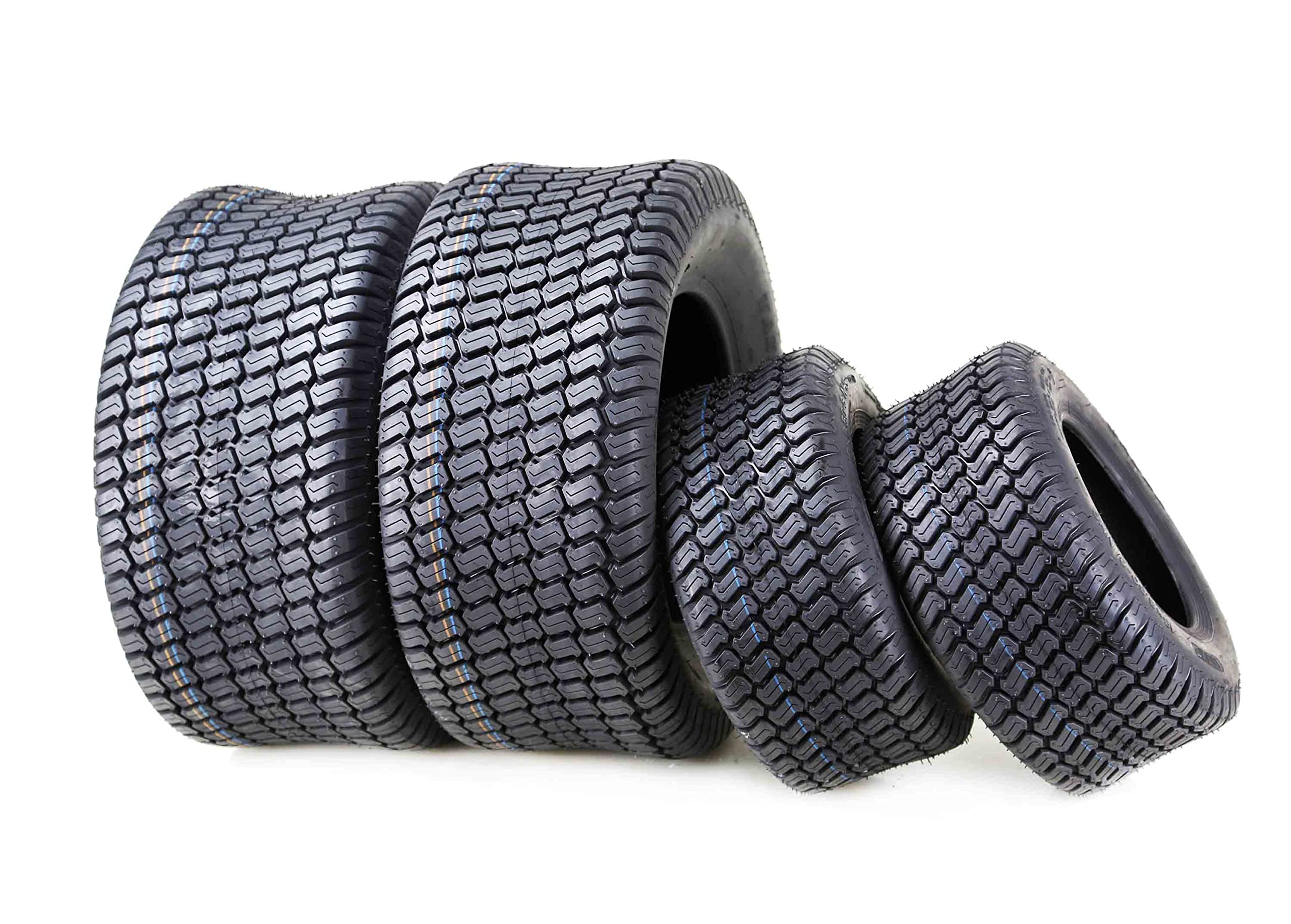 WANDA 4 Pack 16x6.5-8 & 24x12-12 Heavy Duty Lawn Mower Tires - 4 Ply Turf Tires for Ride-On Mowers - Perfect for Golf Courses, Parks & Residential Lawn Care