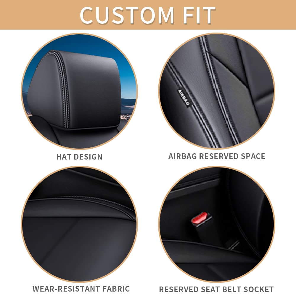 Premium Custom Fit Seat Covers for Jeep Grand Cherokee 2011-2021 - Full Set Black Car Seat Protectors - Durable & Comfortable for Off-Road, Daily Commute & Family Trips
