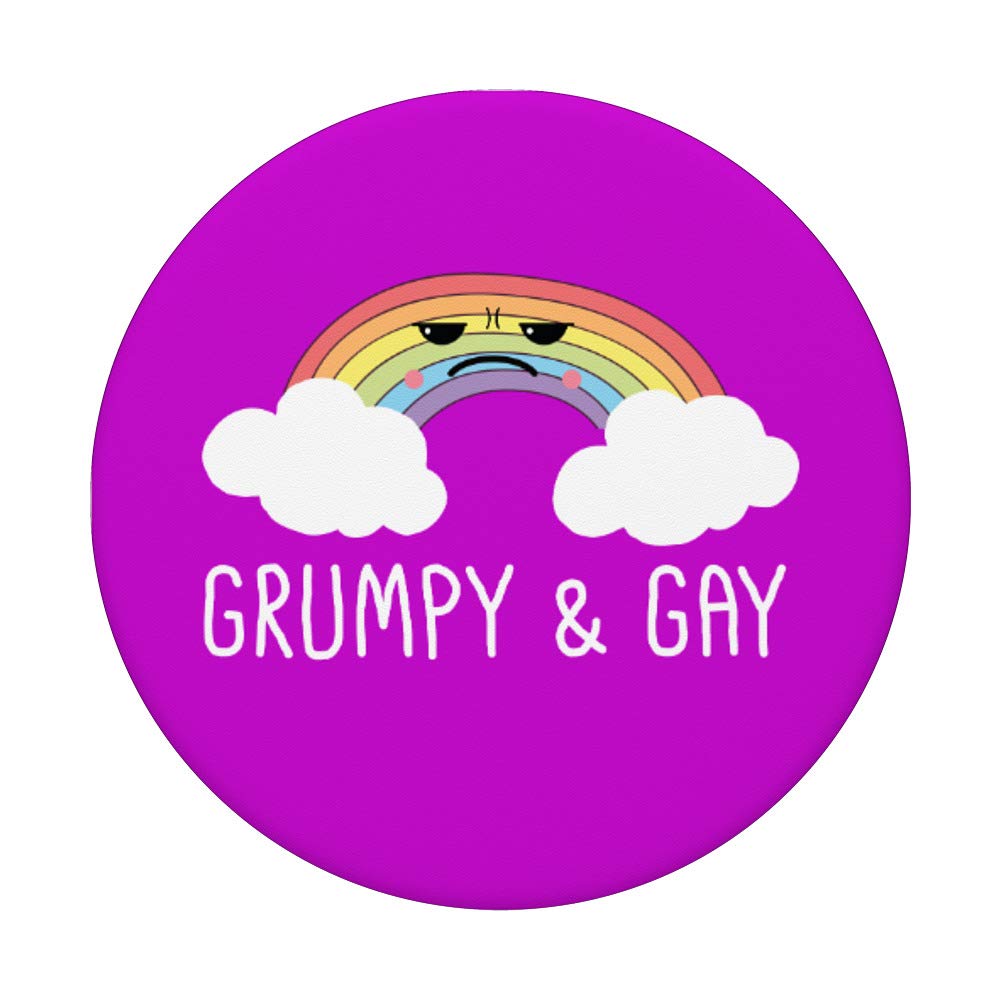 Grumpy & Gay Pride T-Shirt - Rainbow Cloud Design for LGBTQ+ Support | Casual Wear & Pride Events