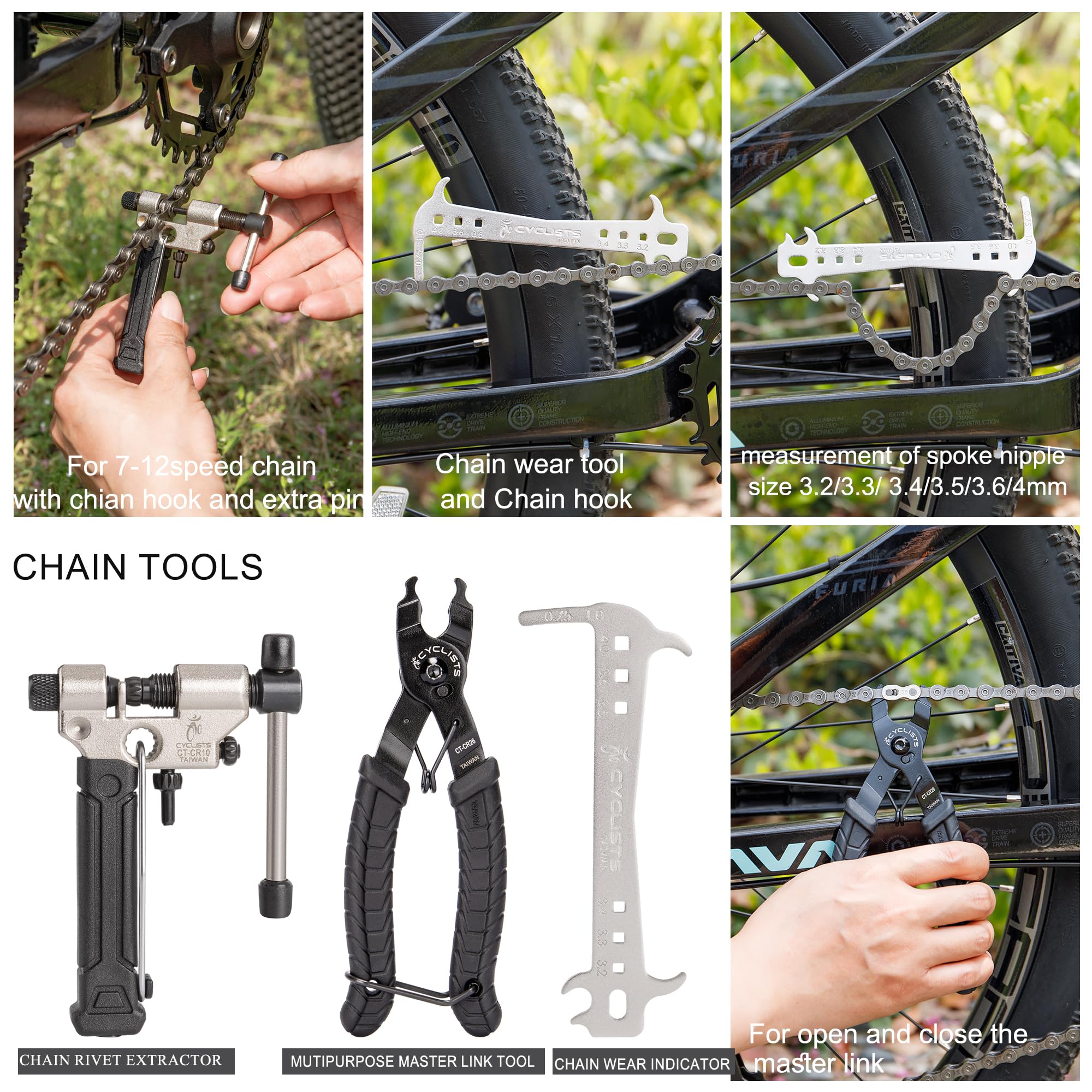 7 Piece Bike Tool Kit for Maintenance & Repair - Mountain & Road Bicycle Repair Tools with Storage Case - Perfect for Home, Travel & Professional Bike Servicing