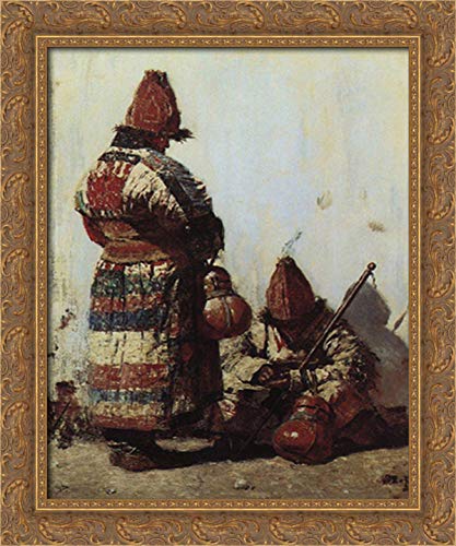 Vasily Vereshchagin 20x24 Gold Ornate Wood Framed Canvas Art - Uzbek Dishes Painting - Perfect for Dining Room, Living Room & Office Wall Decor