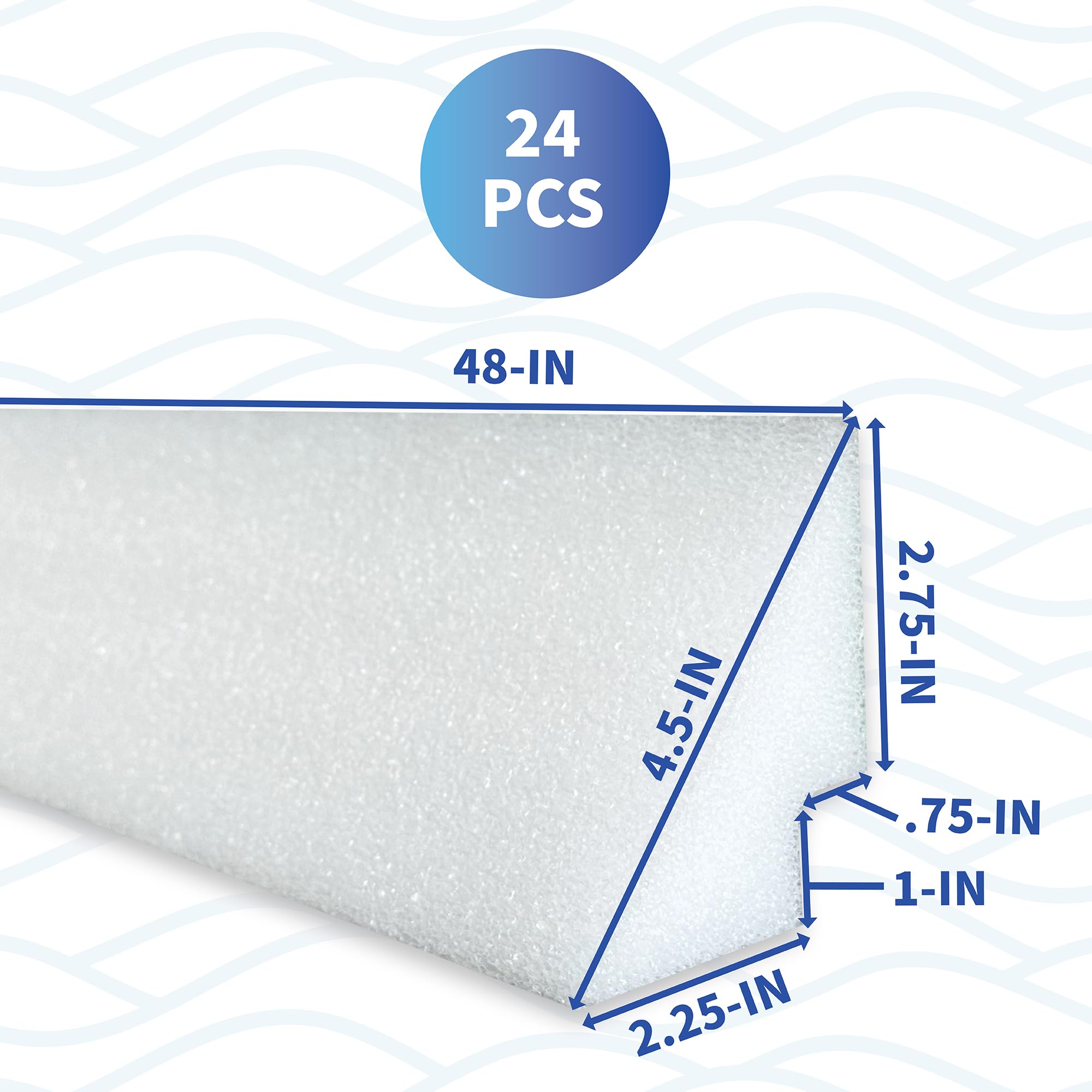 Blue Wave NL102-22 48-Inch Peel and Stick Above Ground Pool Cove (24-Pack, White) - Easy Installation Pool Liner Protector for Inground & Above Ground Swimming Pools