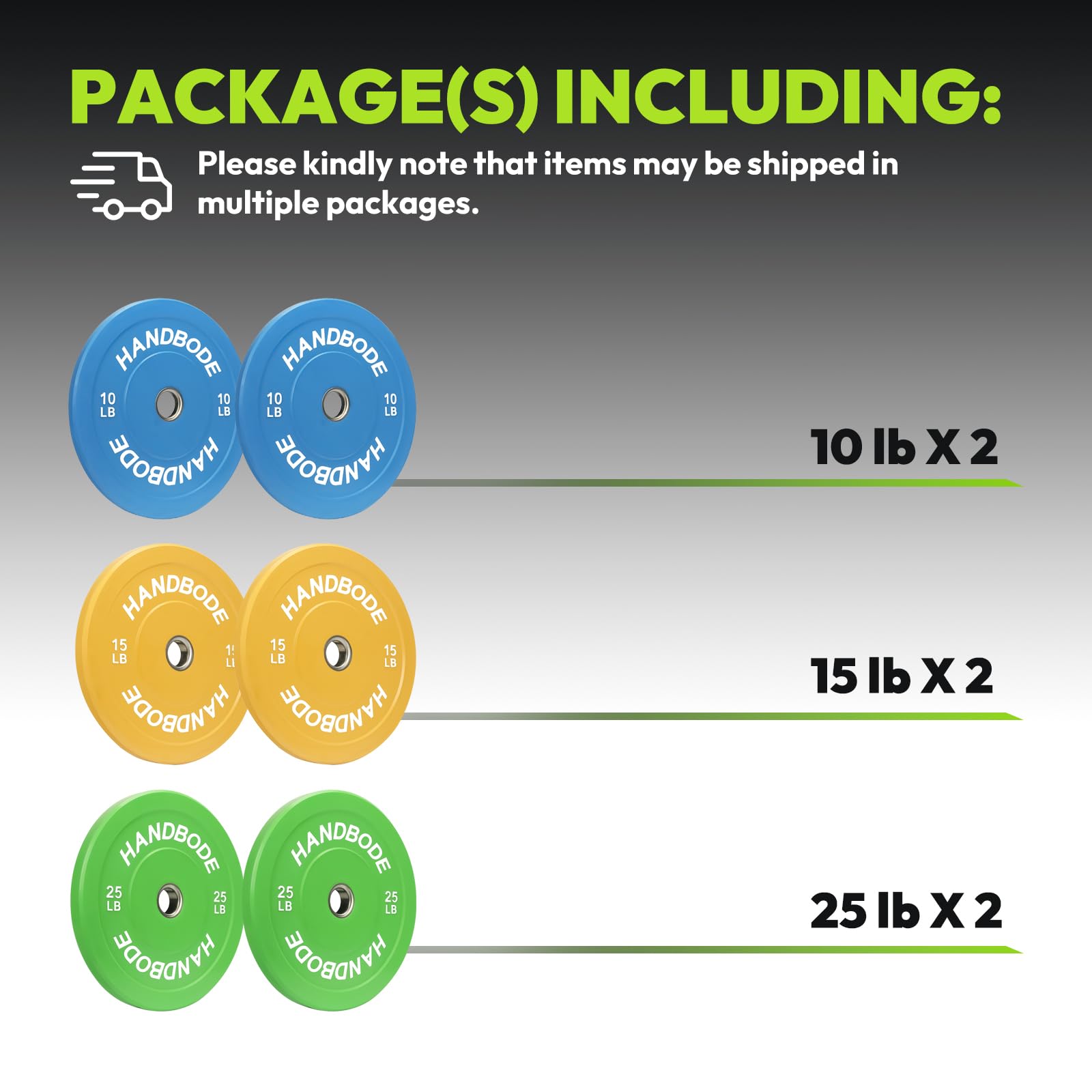 Olympic Weight Plates Set - 2-Inch Colored Bumper Plates (10/15/20/25/35/45/55 lb) - Durable Rubber Weight Plates for Home Gym, CrossFit & Strength Training - Perfect for Weightlifting, Powerlifting & Functional Fitness Workouts
