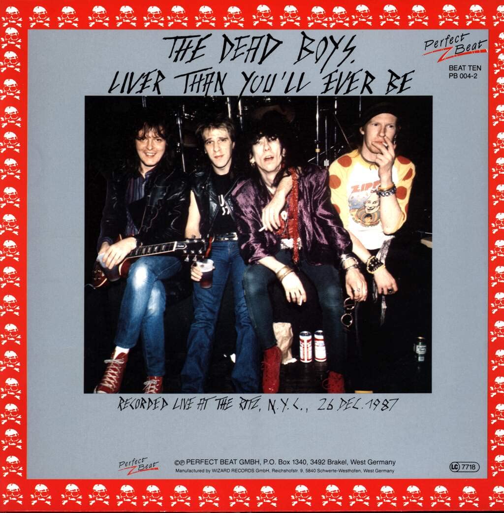 Dead Boys - Liver Than You'll Ever Be - Perfect Beat PB 004-2 Vinyl Record | Punk Rock Music Collection for Fans & DJs