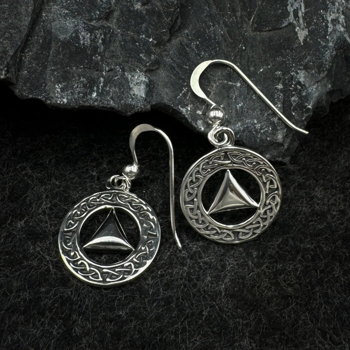 Celtic AA Symbol Sterling Silver Earrings for Women - Elegant Irish Jewelry Gift for St. Patrick's Day, Wedding & Everyday Wear