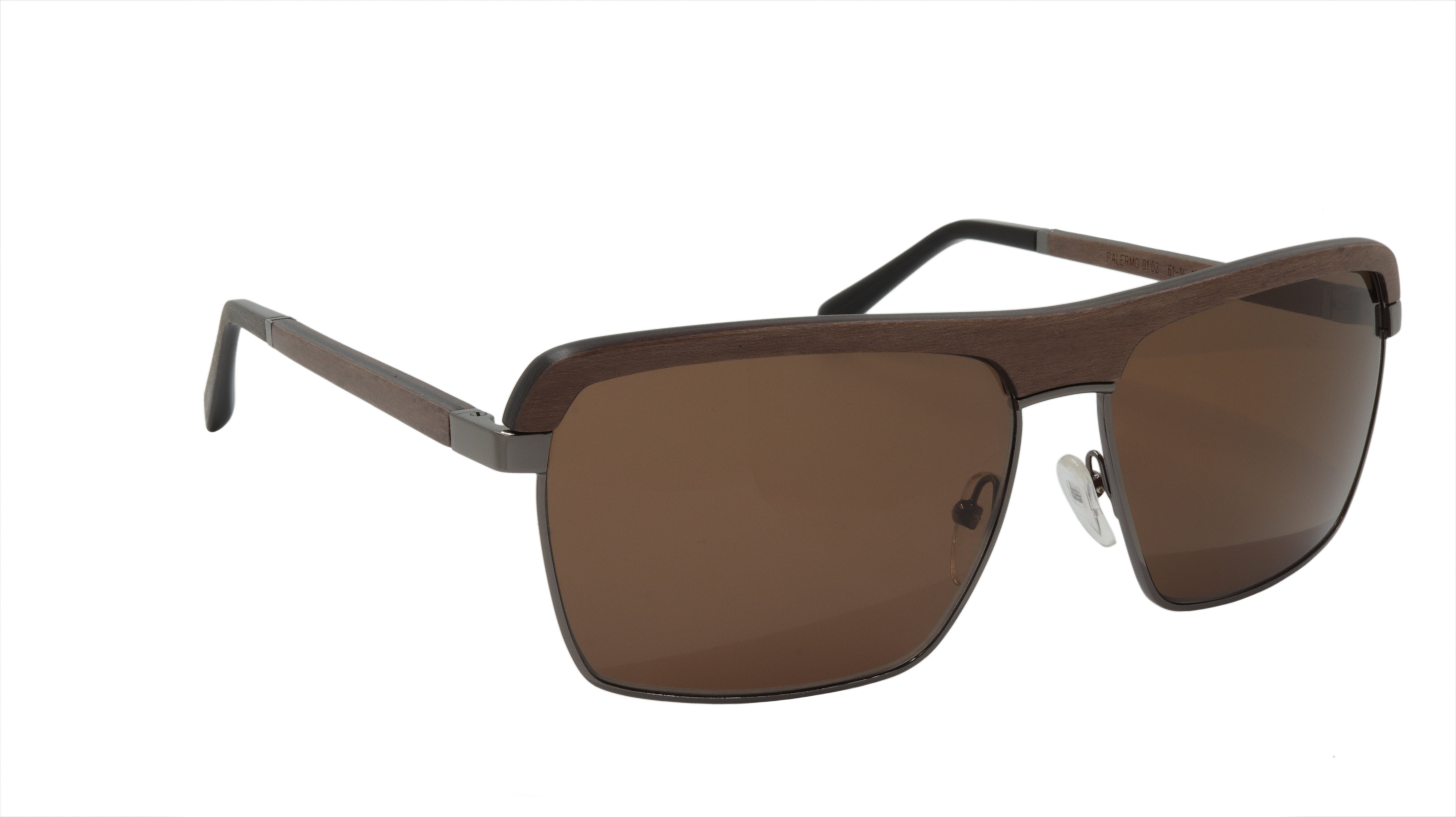 Premium GOLD & WOOD Sunglasses - Brown Wood & Gun Metal Black Frame - Stylish UV Protection Shades for Outdoor Activities & Fashion