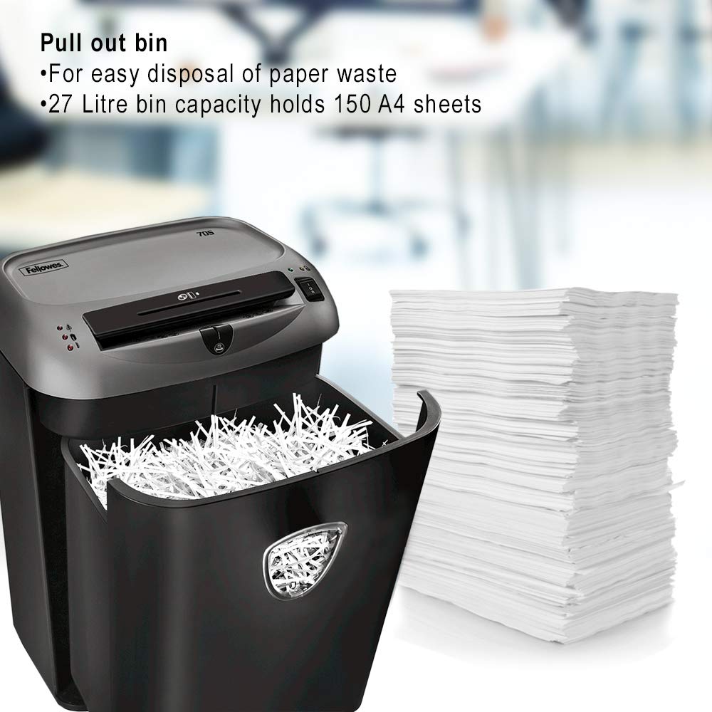 Fellowes Powershred 70S 14-Sheet Cross-Cut Paper Shredder with Credit Card Slot & SafetyLock (4671001) - Ideal for Home Office, Small Business & Secure Document Destruction