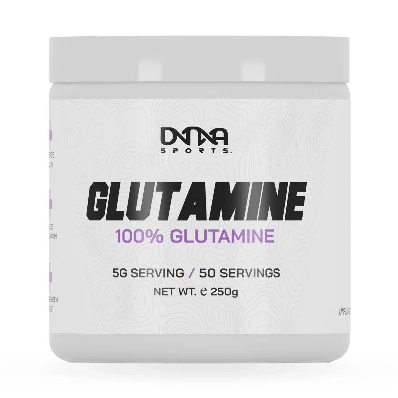 DNA Sports Glutamine Powder 250g - Unflavored Muscle Recovery Supplement for Athletes & Fitness Enthusiasts - Post-Workout, Muscle Growth & Immune Support