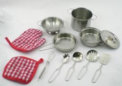 Premium Stainless Steel Cooking Pots Set for Girls - Non-Toxic & Durable Kitchen Play Toy - Perfect for Pretend Play, Role-Playing & Educational Fun