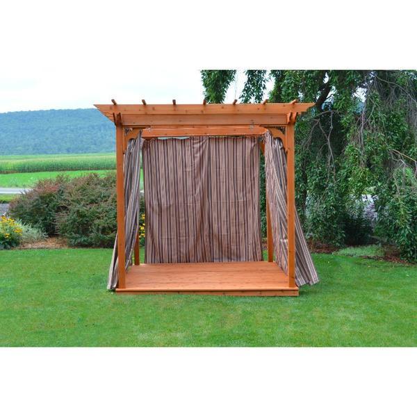 A & L Furniture Pergola Curtains with Hooks - Outdoor Patio Privacy Curtains for Pergola, Gazebo, Deck & Backyard - Water Resistant & UV Protection Sun Shade Curtains