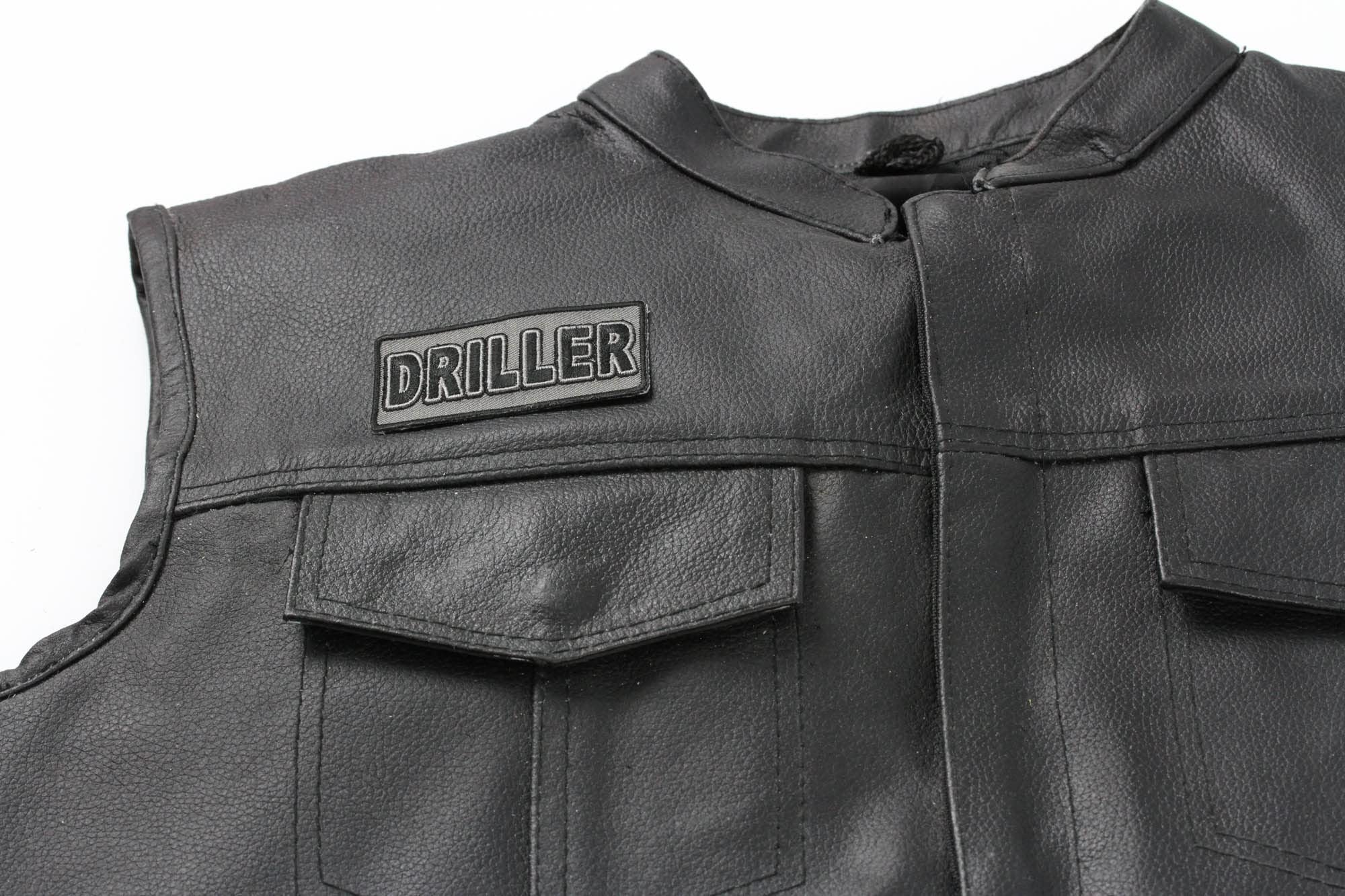 Driller Patch - 3x1.5 Inch Iron On Embroidered Patch for Jackets, Hats & Backpacks - DIY Sewing & Clothing Repair Accessories