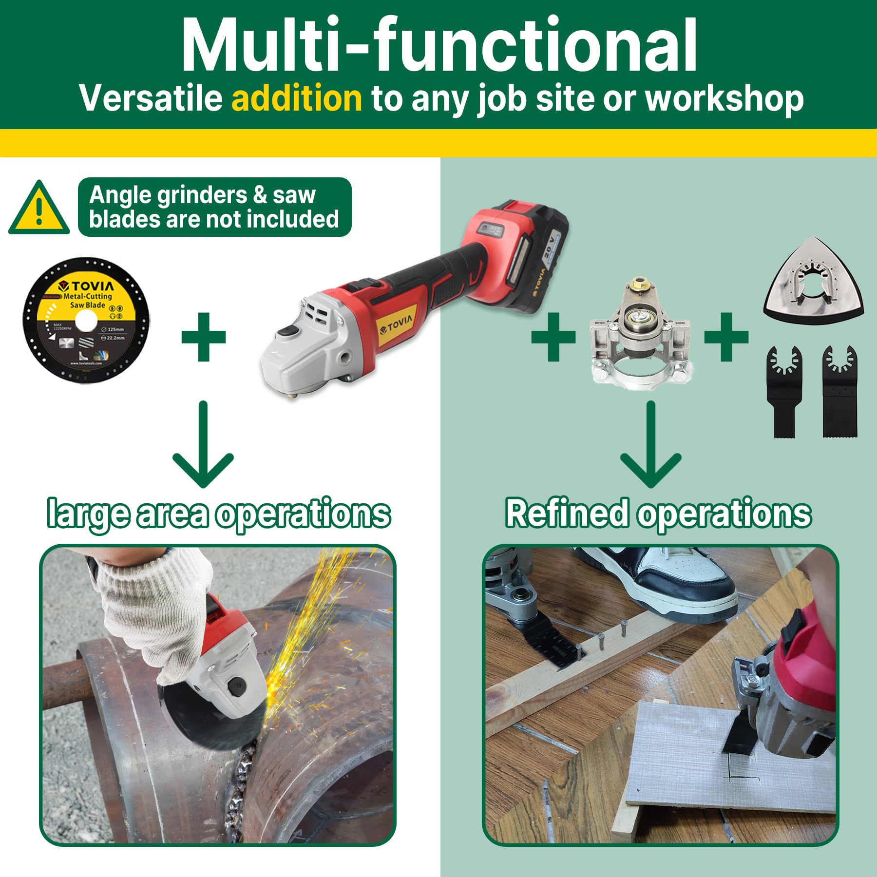 T TOVIA Angle Grinder Multi-Tool Adapter Kit - M10 M14 5/8
