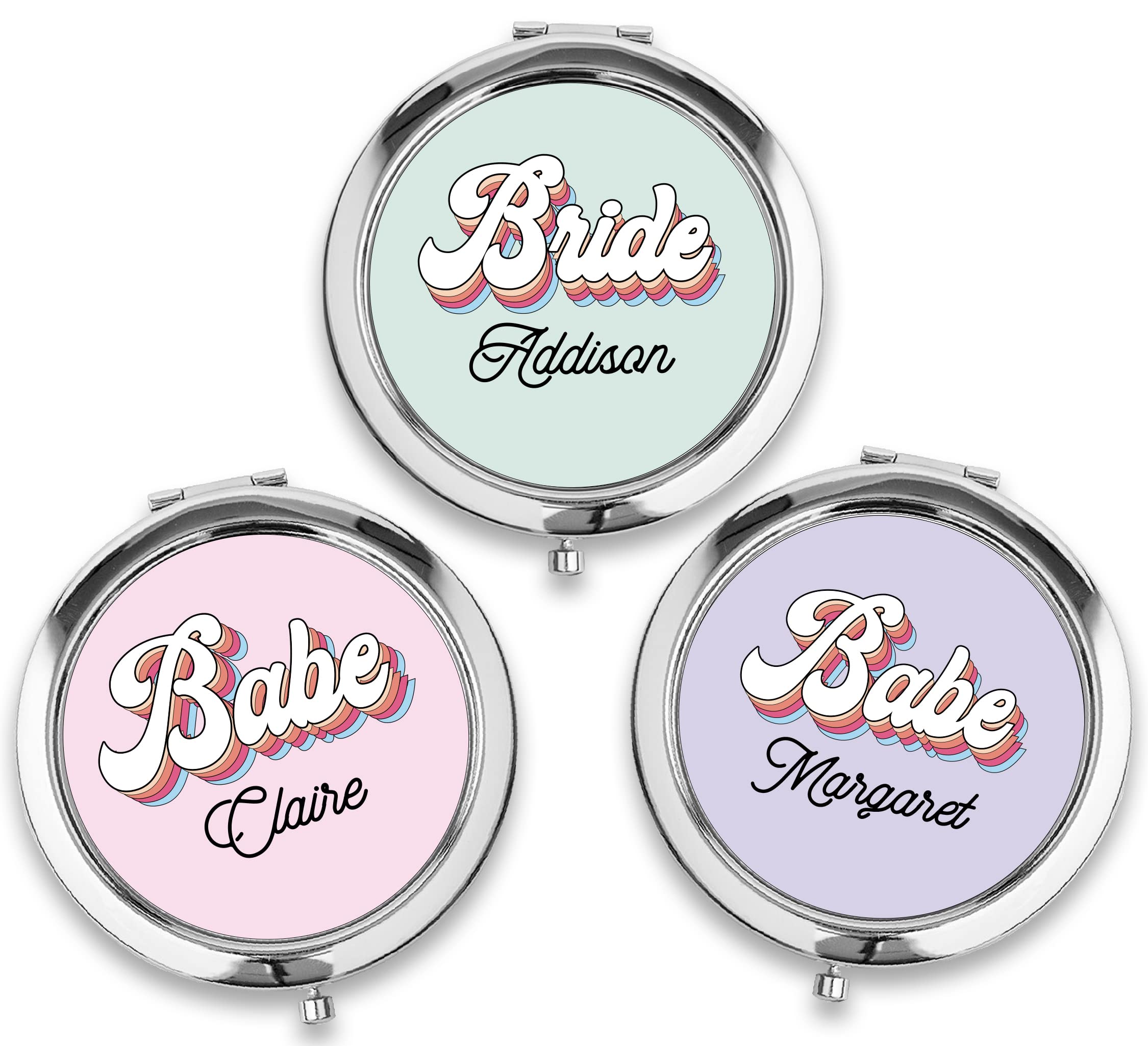Personalized Compact Mirror - Bridal Party Gifts for Travel & Makeup