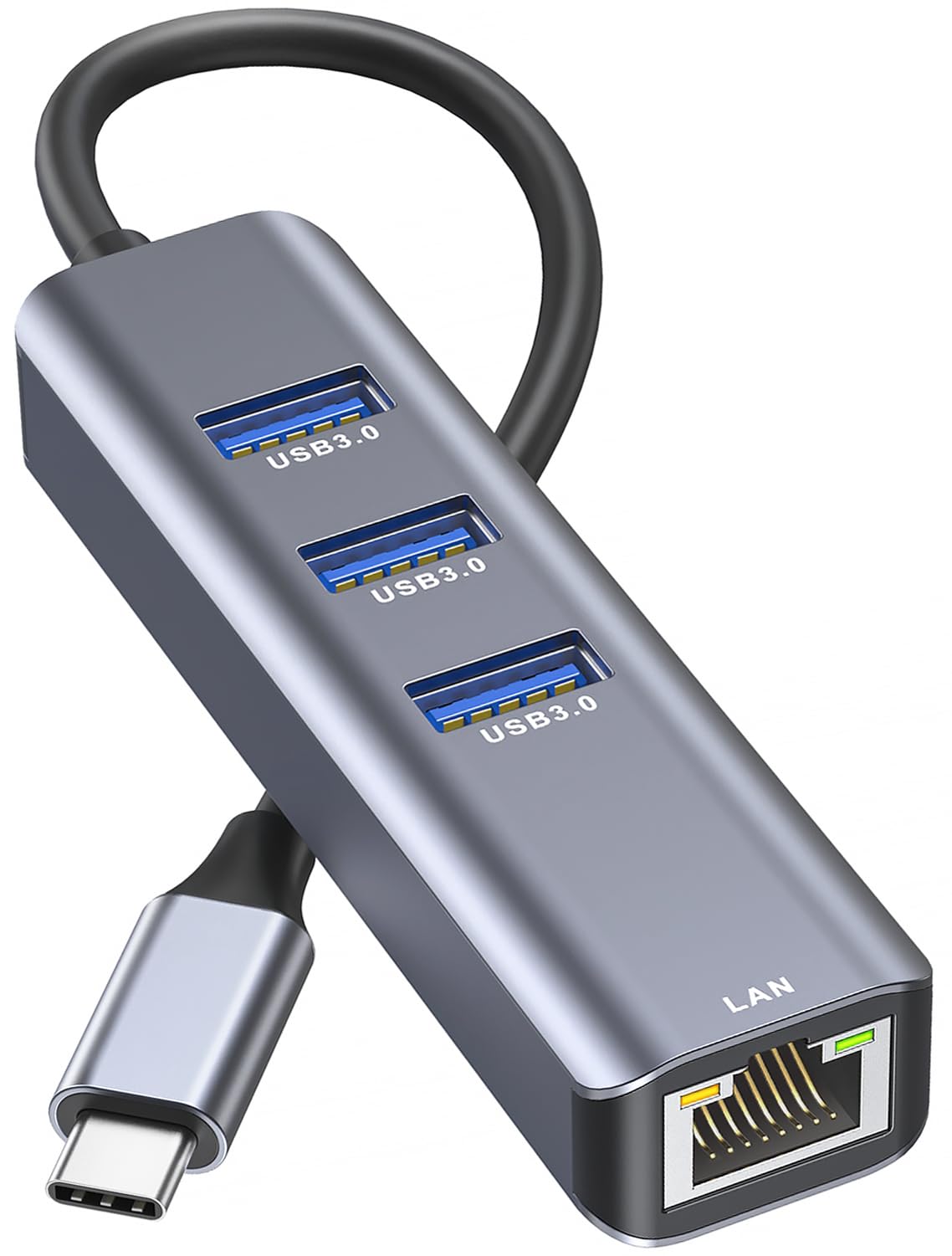 Vilcome USB C to Ethernet Adapter - Gigabit RJ45 to USB-C LAN Network Dongle for MacBook Pro/Air, Dell XPS, iPad Pro & More - Fast Wired Internet Connection for Work, Gaming & Streaming (Grey)