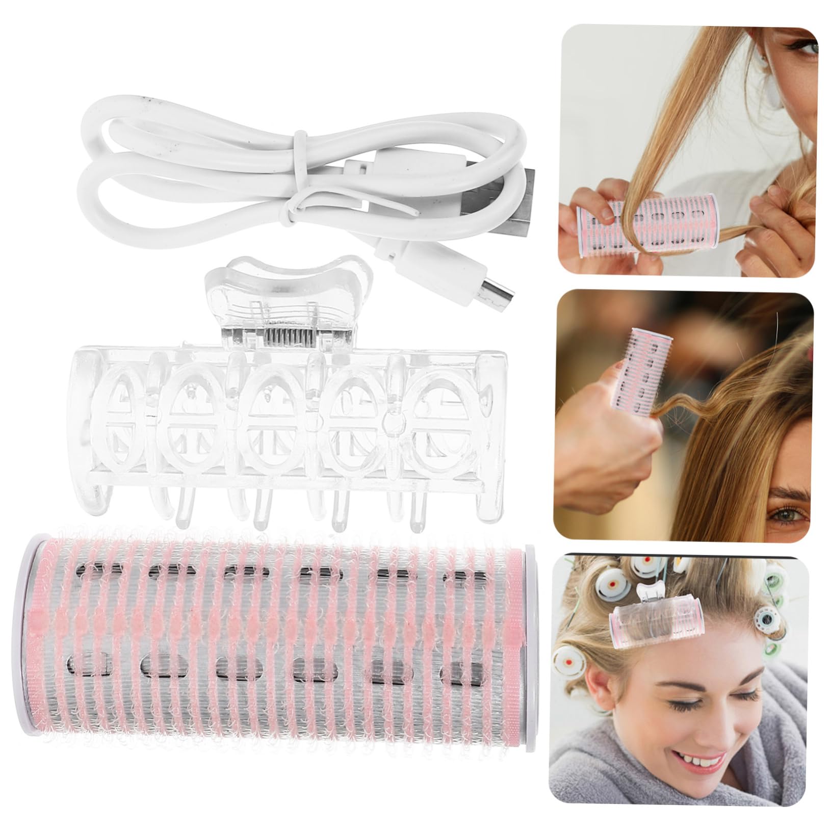 Minkissy Cordless Heated Hair Curlers - Lightweight Portable Hair Rollers for Women, Pink Hair Styling Crimpers | Perfect for Travel, Home Use & Salon Styling