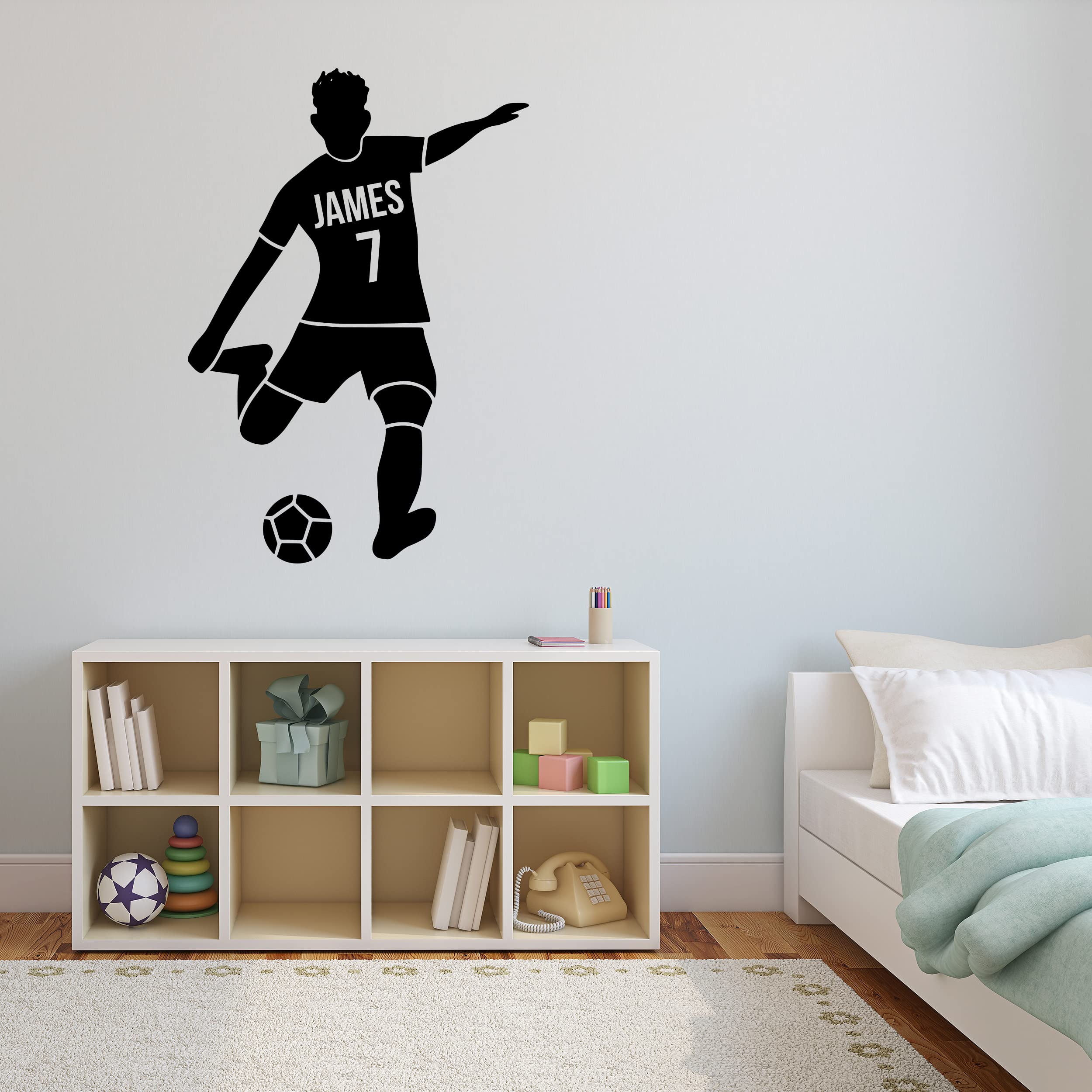 Personalized Soccer Wall Decal for Football Fans - Durable Sports Room Decor with Custom Name - Perfect for Boys Bedroom, Game Room & Soccer Themed Nursery