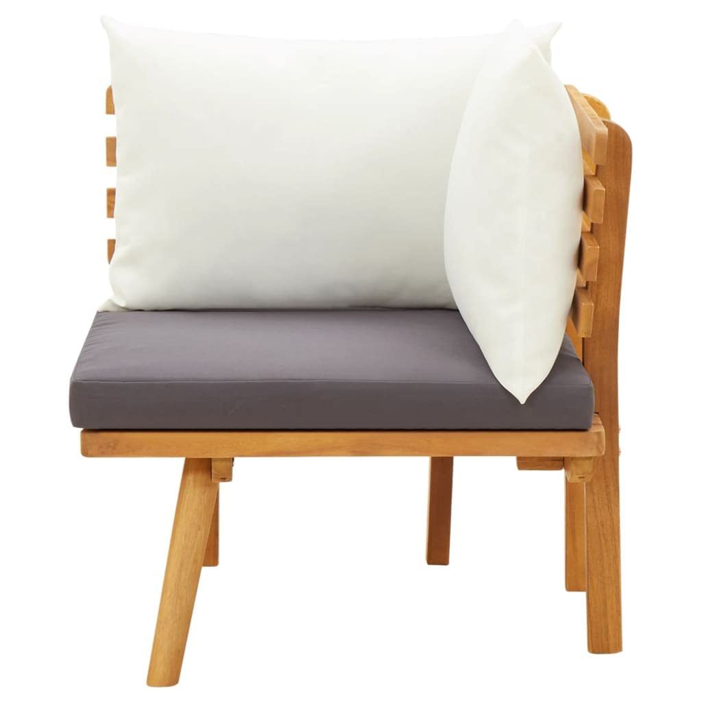 Outdoor Patio Corner Sofa Set with Cushions - Acacia Wood Garden Lounge Furniture for Backyard, Balcony, Porch - Perfect for Relaxing & Entertaining Guests
