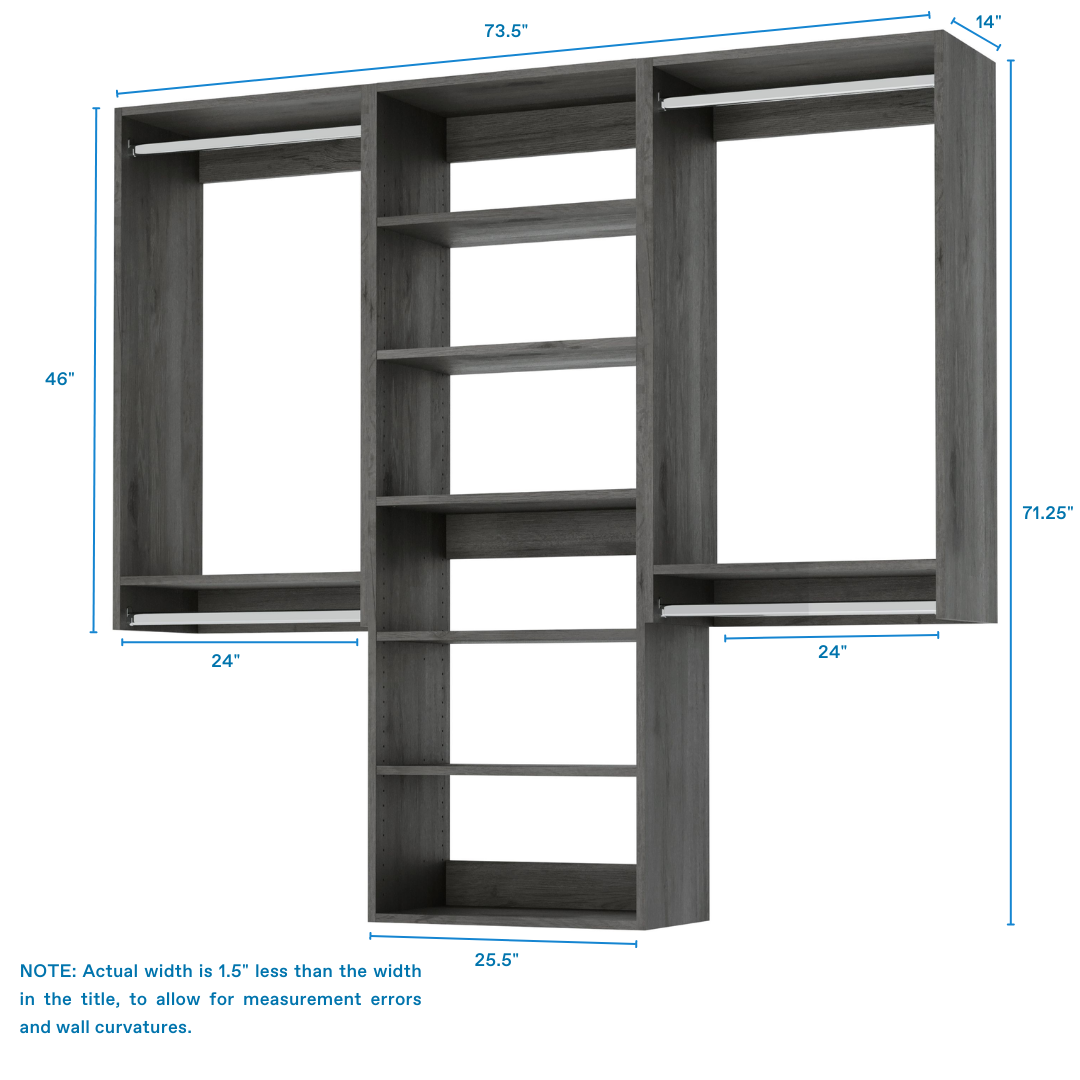 Classic Closet Kit - Premium Closet Organizer System for Bedroom & Walk-in Closets | Space-Saving Storage Solution for Clothes, Shoes & Accessories
