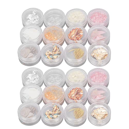 2 Boxes Nail Foil Glitter Flakes - Gold & Silver DIY Nail Art Decoration Foils for Unique Shaped Nail Designs | Perfect for Manicures, Pedicures, and Nail Art Enthusiasts