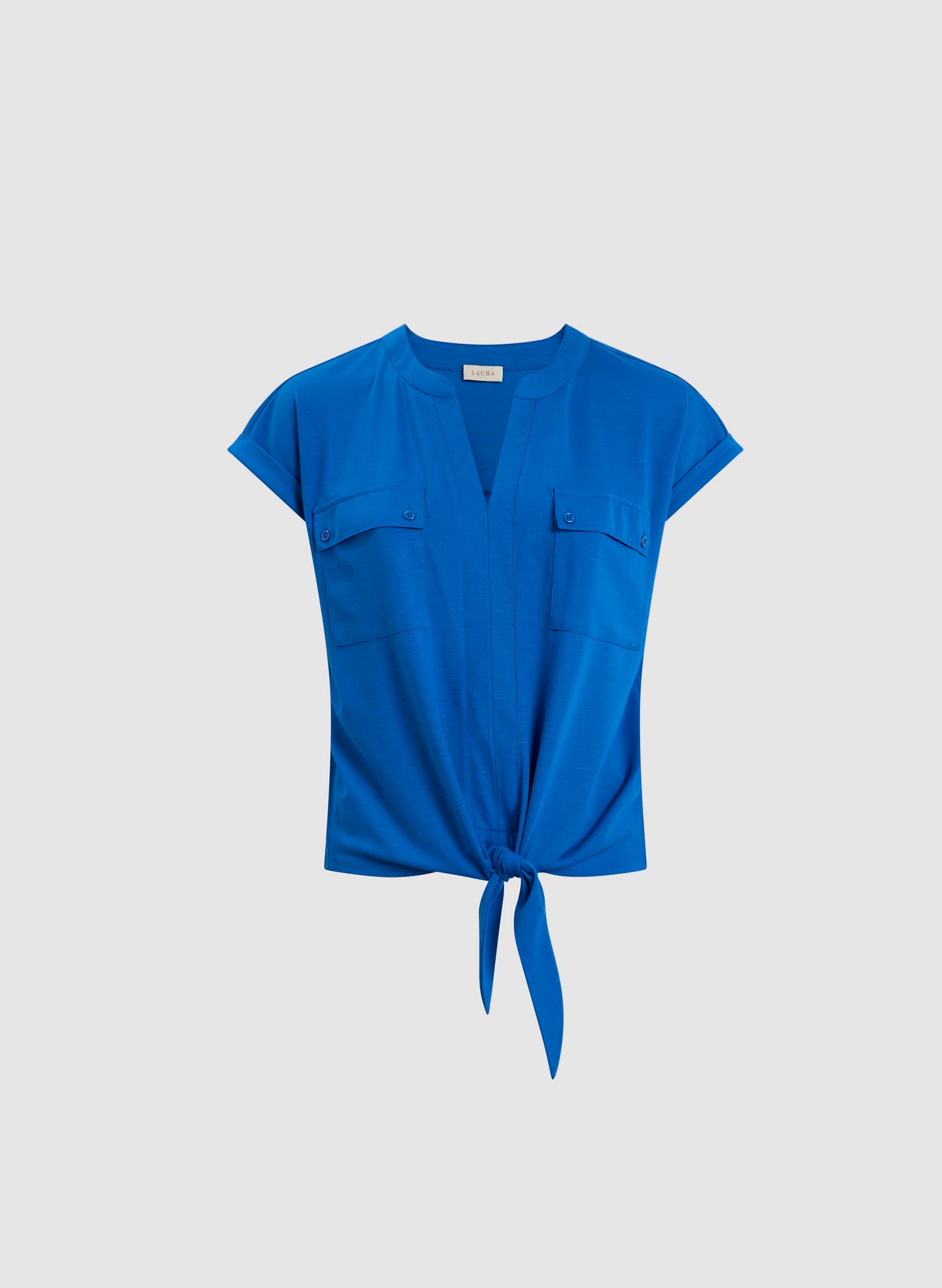 Flap Pocket Detail Top - Stylish Women's Blouse with Front Flap Pockets for Casual & Office Wear | Perfect for Work, Dates & Everyday Outfits