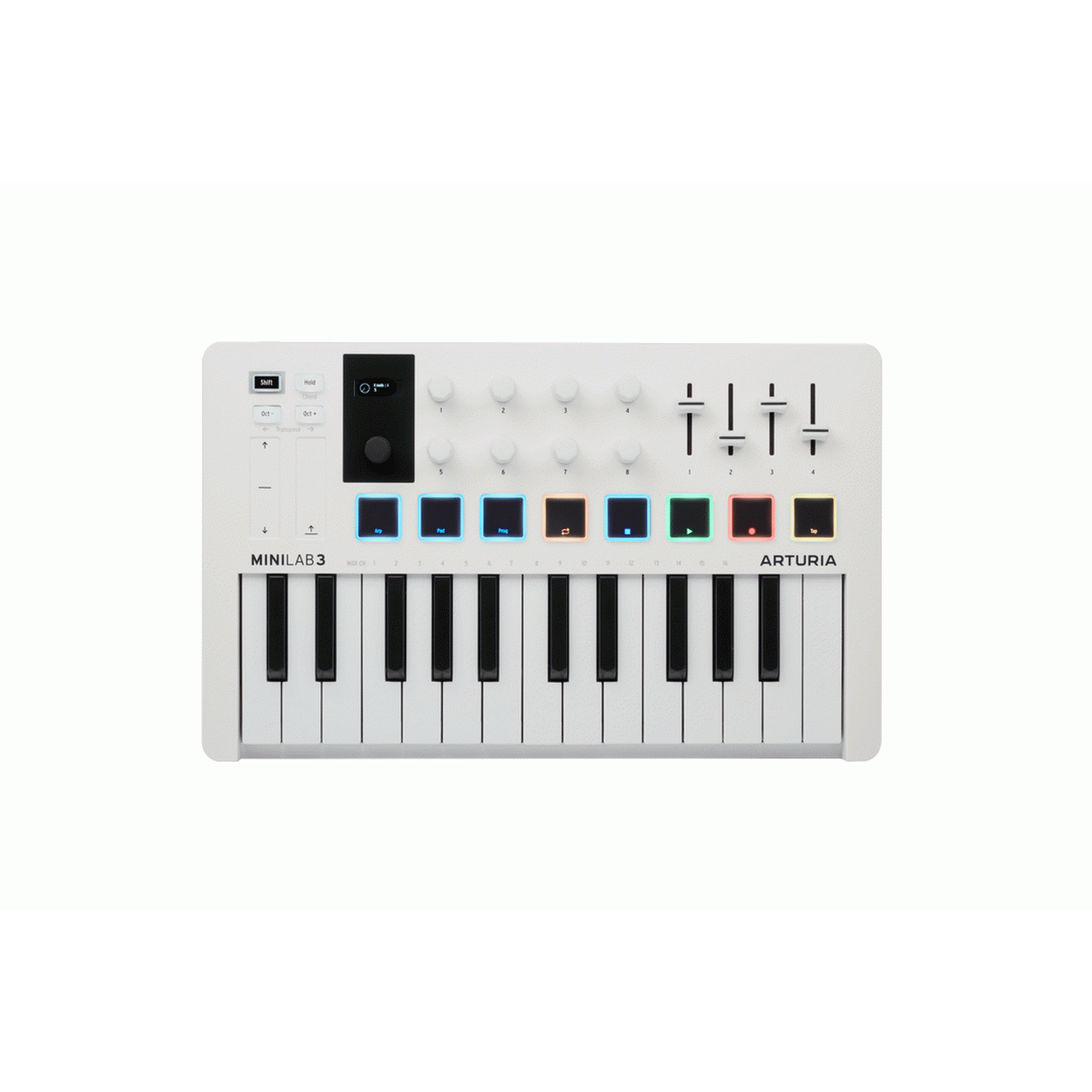 Arturia MiniLab Mk3 25-Key MIDI Keyboard Controller - Universal USB MIDI Controller for Music Production (White) | Perfect for Home Studios, Live Performances & Beat Making