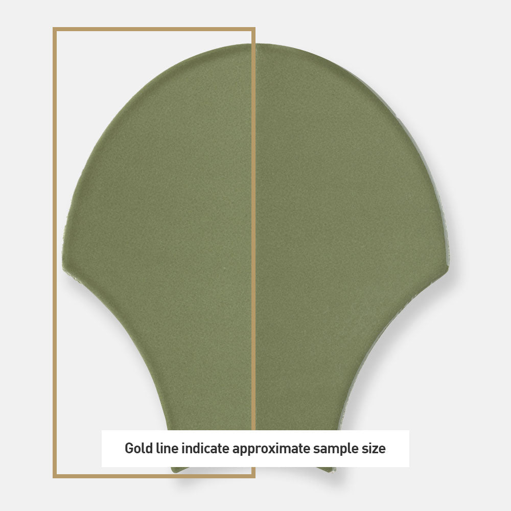 Premium Agra Olive Green Gloss Ceramic Tile 6x7 Inch (185x175mm) - Elegant Feather Pattern for Kitchen Backsplash, Bathroom Wall & Flooring