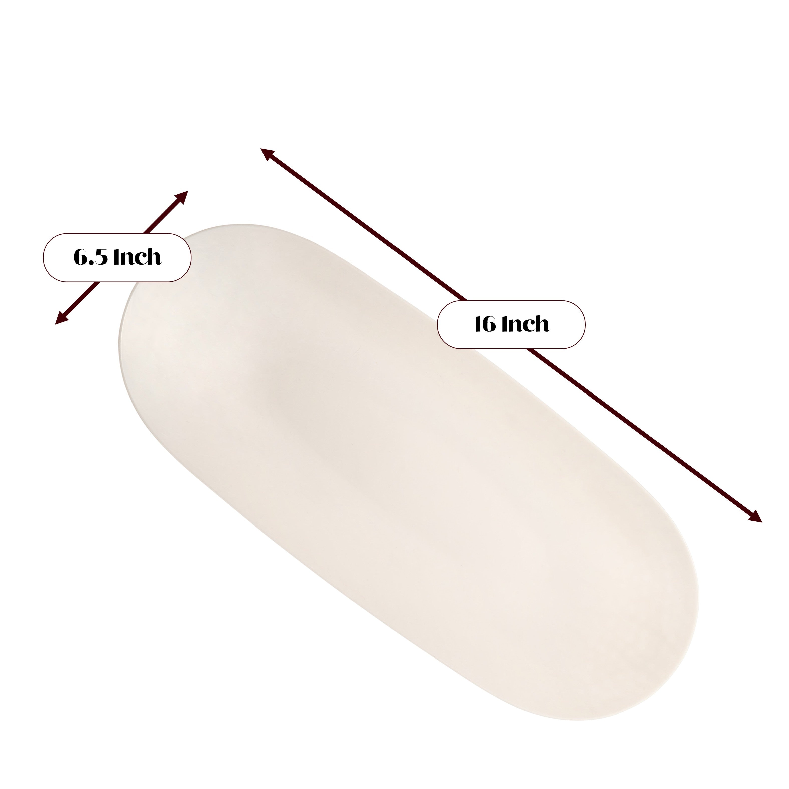 Ivory Plastic Oval Pebbled Serving Dish Set of 2 - Elegant Appetizer Plates for Parties, Weddings & Home Entertaining